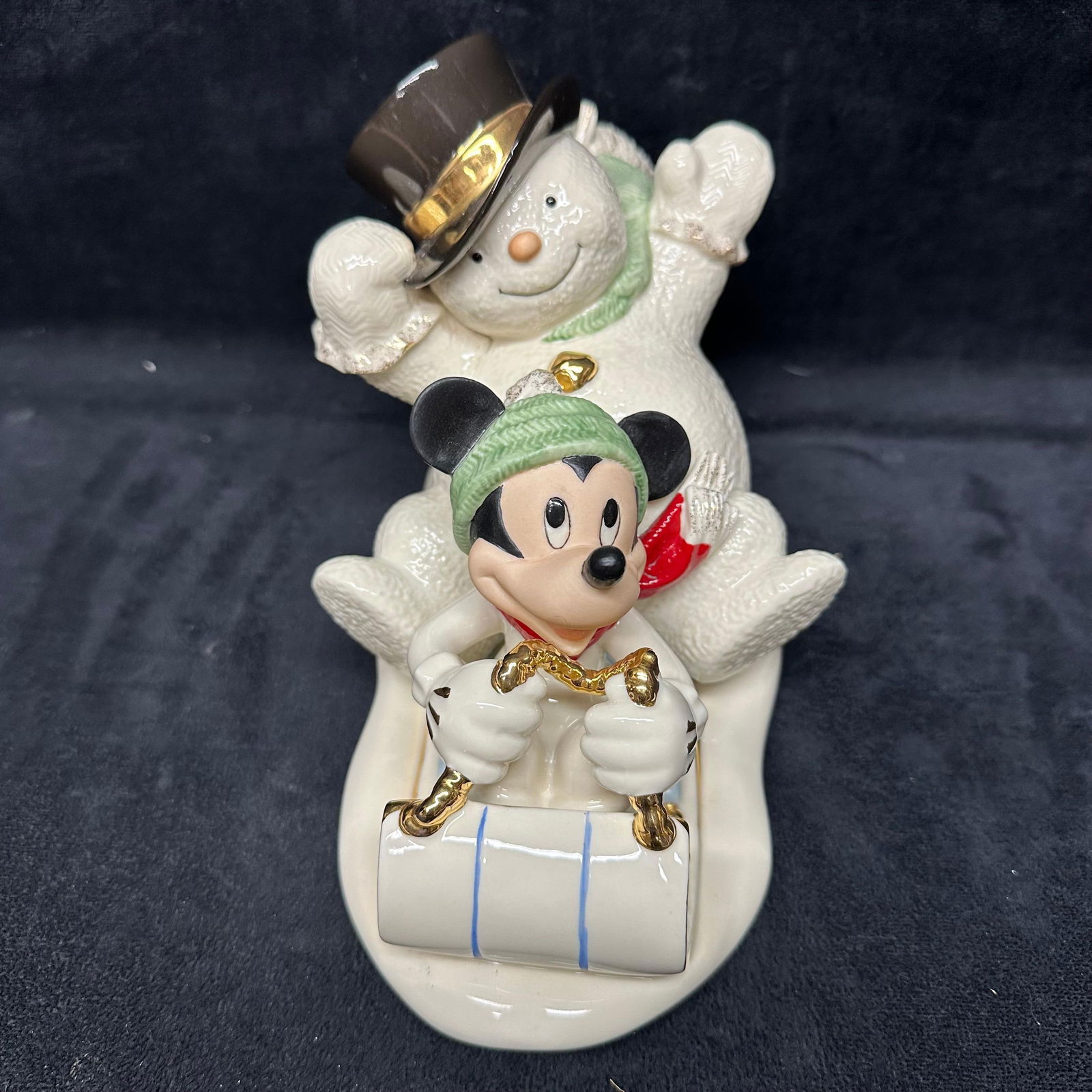 Lenox Disney A Snowy Day with Mickey Mouse and Snowman Porcelain Figurine (1 of 7)