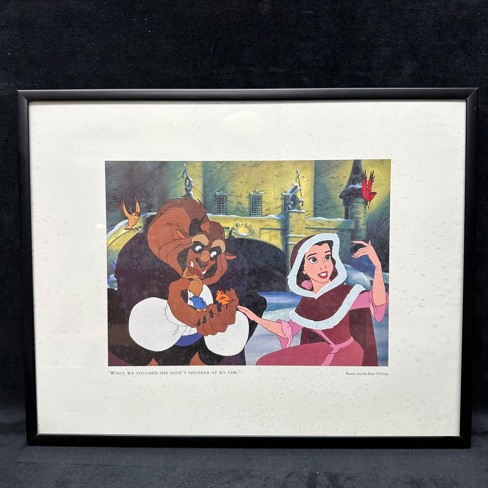 Beauty and the Beast Shudder At My Paw Black Frame Disney Lithograph (1 of 5)