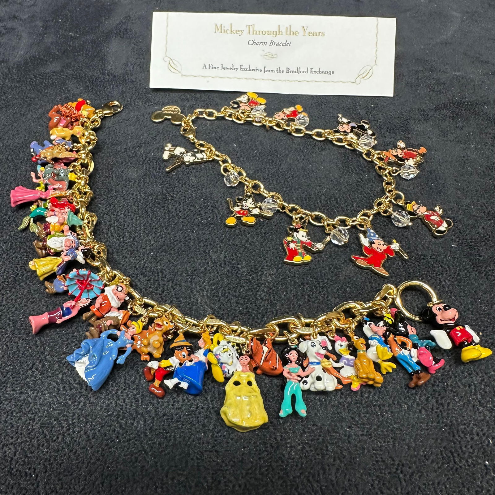 Disney Bradford Exchange Bracelets Set Enamel Character Dangle Charms (1 of 18)