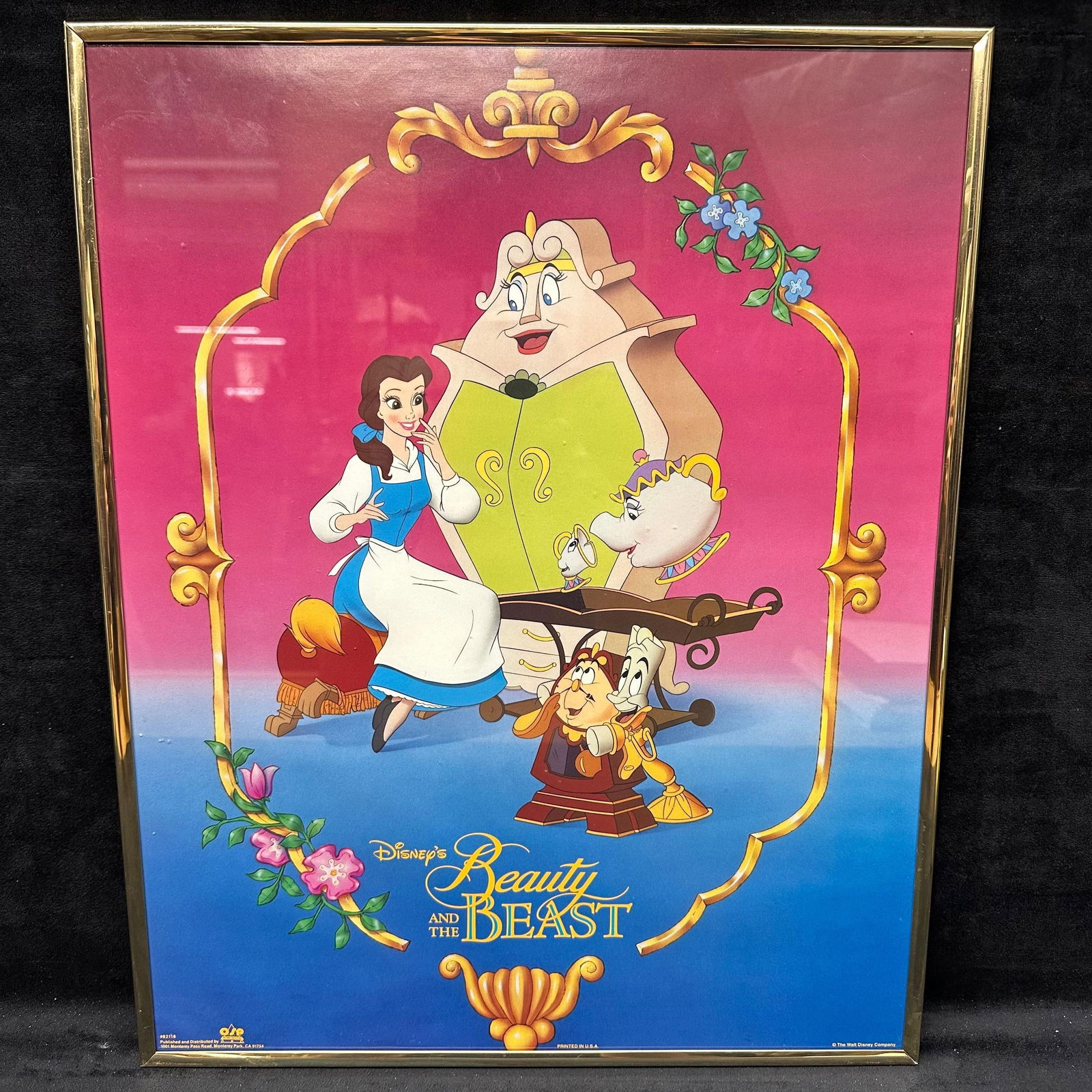 Disney Beauty and The Beast Framed Colorful Poster Belle Lumiere Mrs. Potts and Chip (1 of 6)