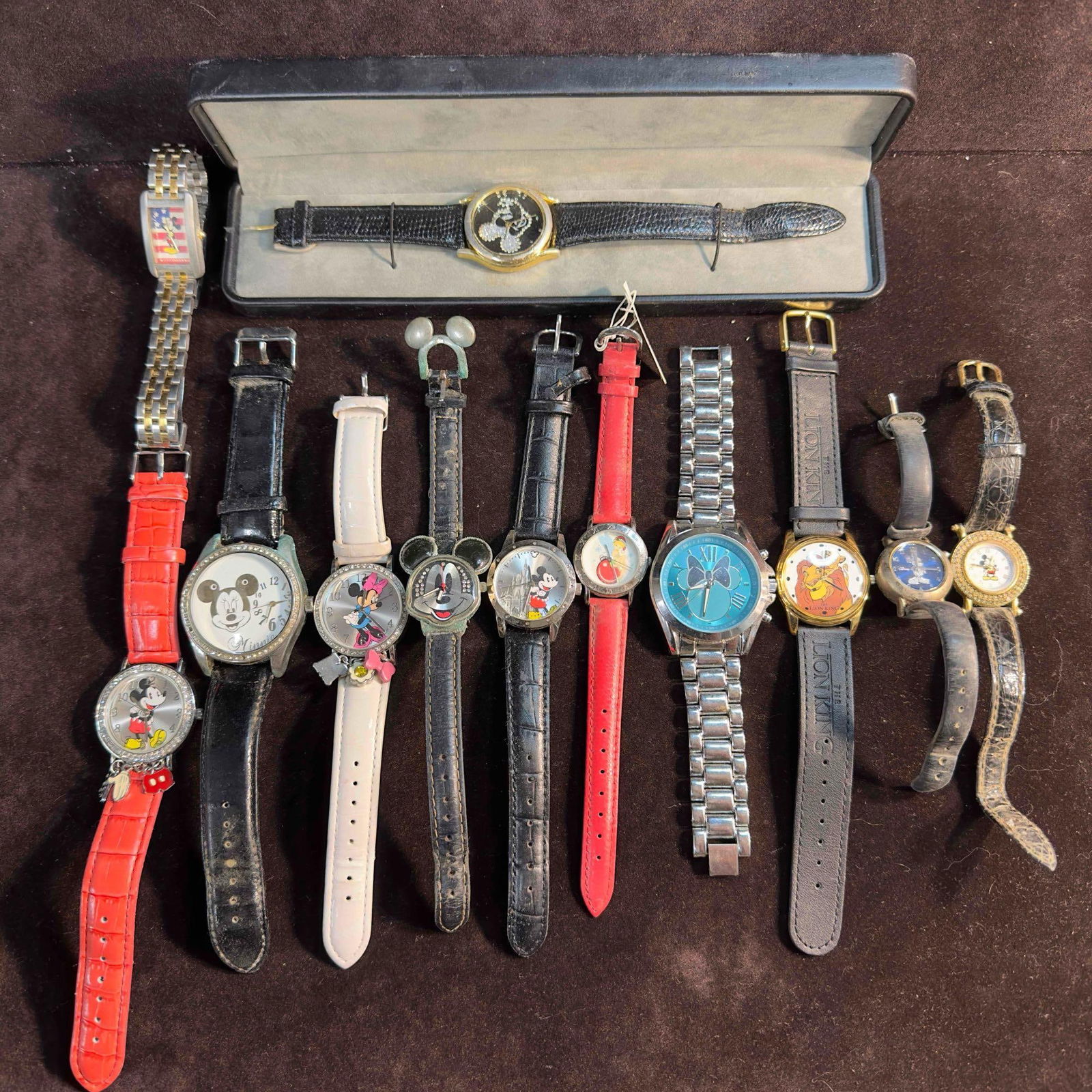 Disney Watch Collection Lot of 12 Twelve Watches Mickey and Minnie Mouse Lion King Tinkerbell (1 of 11)