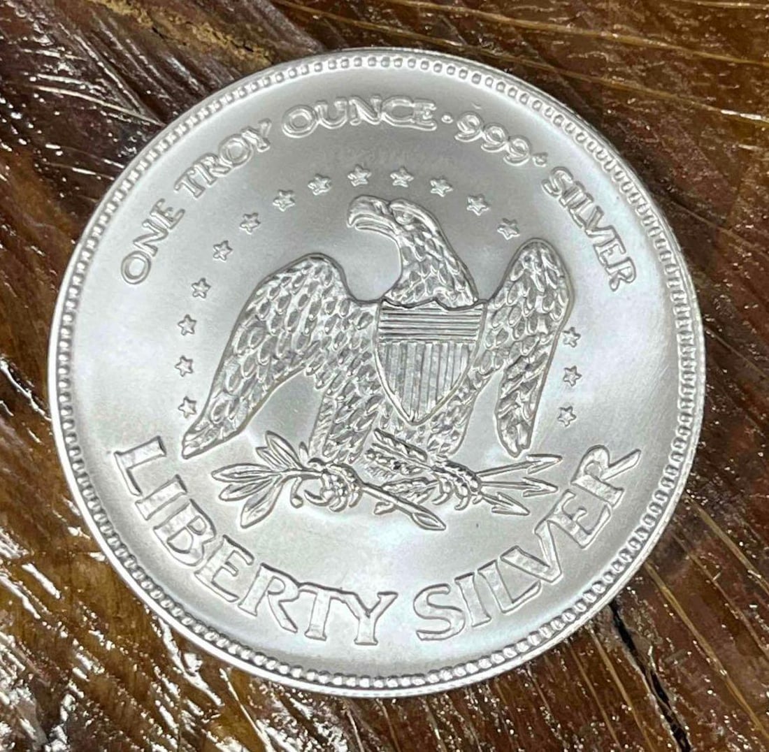 .999 Fine Silver A-Mark Liberty 1oz Bullion Round (R): This Round has been tested and researched to the best of our ability prior to listing. Please view photos, as they are a part of the condition. DETAILS: Metal - .999 Fine Silver Tested - Yes Size - 38
