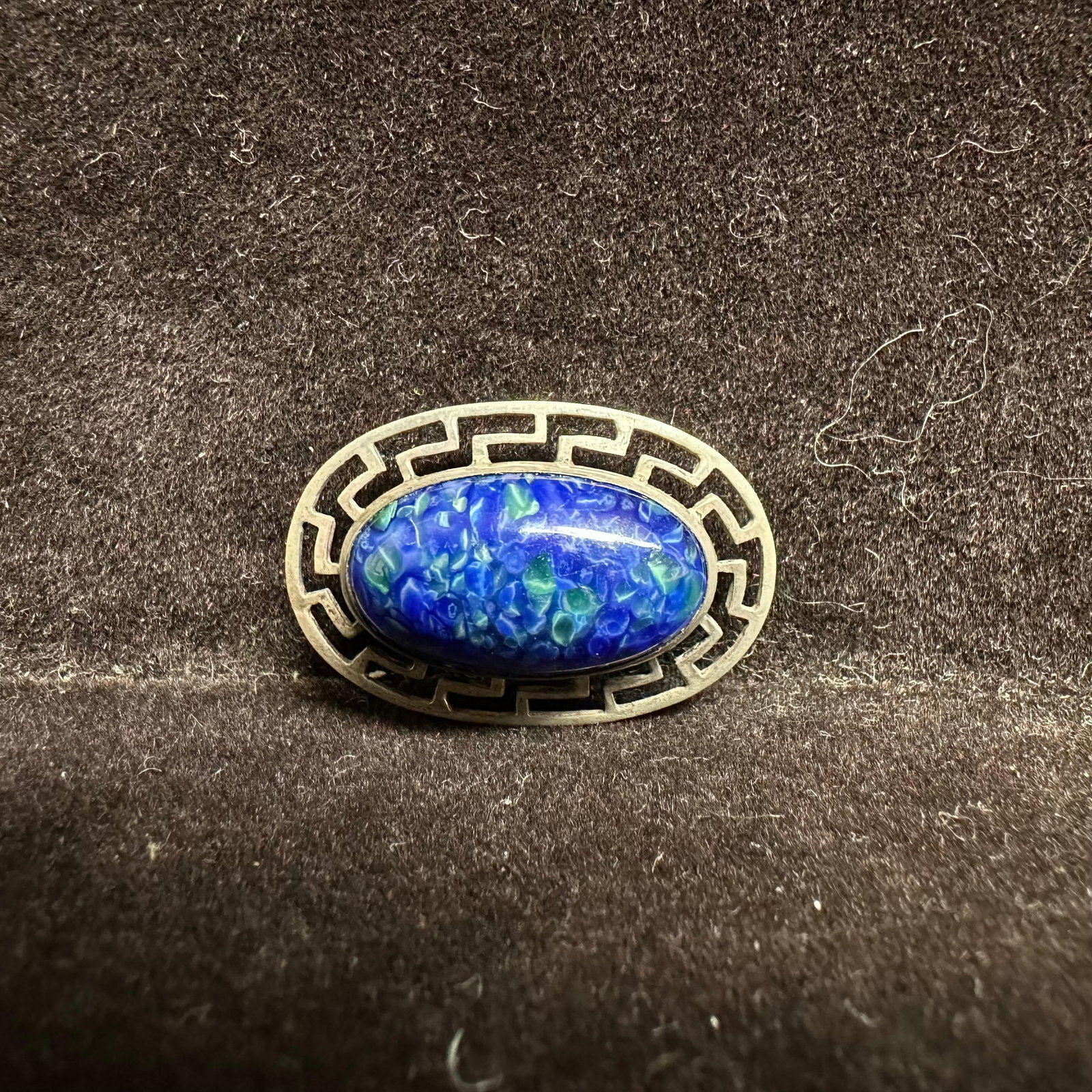 Azurite and Malachite Gemstone Sterling Silver Brooch L52: This item is in good pre-owned, previously used/displayed condition with noticeable light wear and surface scratches. Please reference all photos for full details. This piece of jewelry has been teste