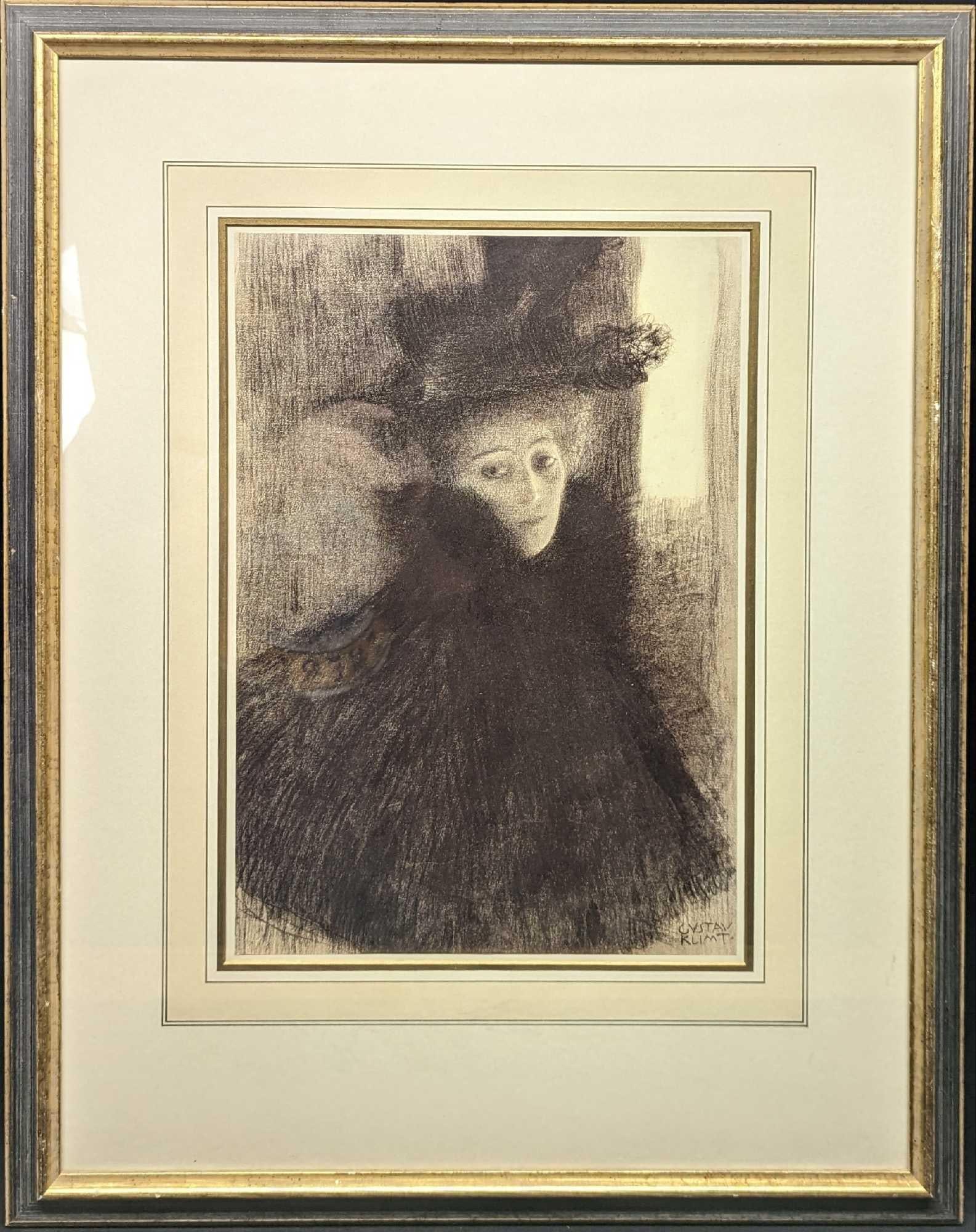 Framed Gustav Klimt Portrait Of A Lady Print: Framed Gustav Klimt Portrait Of A Lady Print. This print was released by the Quintessa Art Collection Limited in 1992. Please note, the signature on the bottom right of the print is part of the print