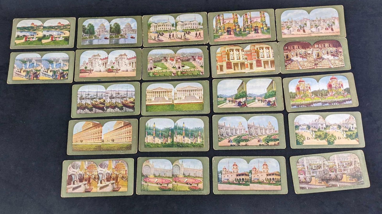 21 Vintage Stereoscopic Photos Interesting Places: 21 Vintage Stereoscopic Photos People Of The World. Each card is approx 7" x 3 1/2" and together they weigh under one pound at 0.42lb. The photos are in a good, vintage conditon with some wear and rip