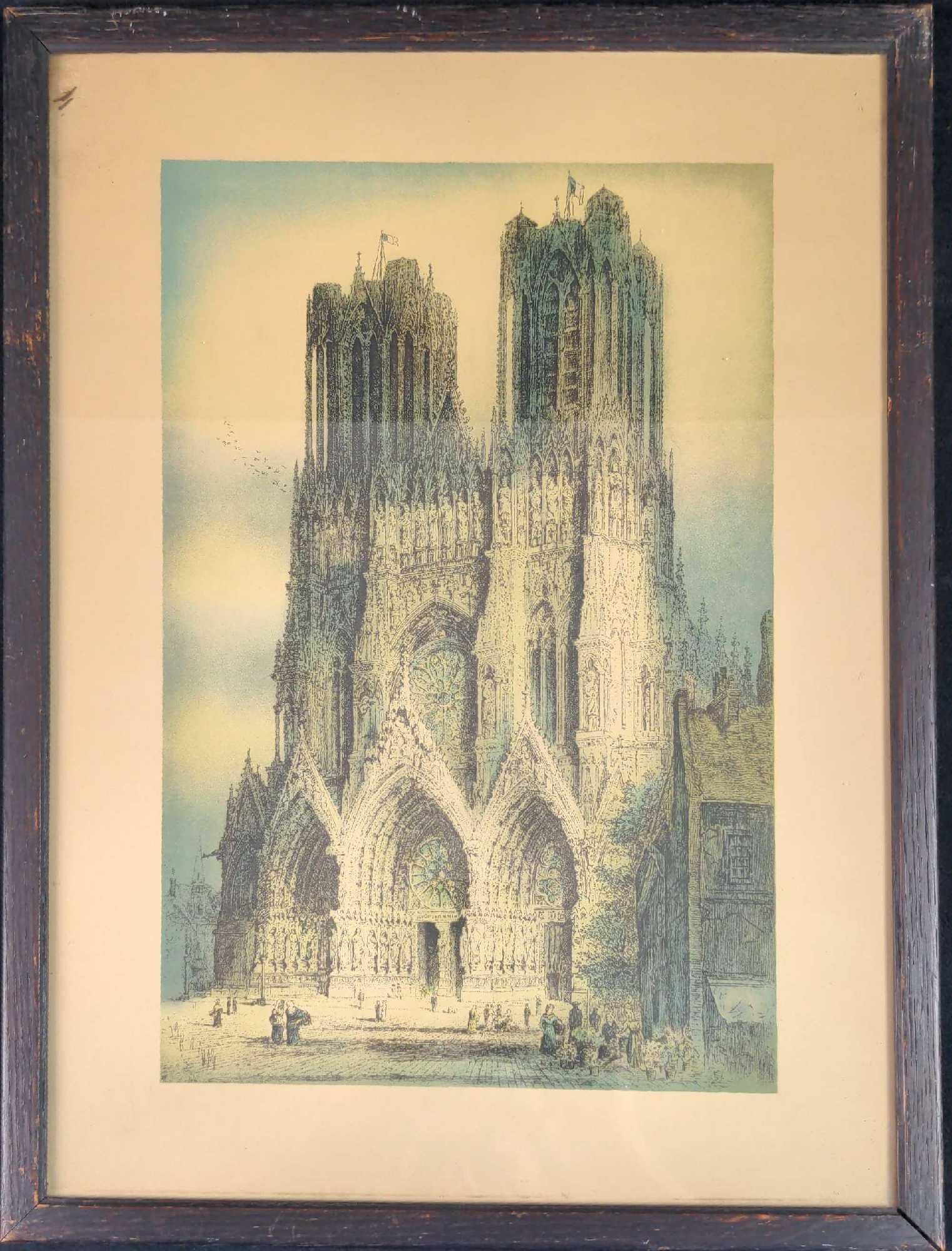 American Art Company Cathedral Color Etching Re-Proof After J. A. Brewer (1 of 4)