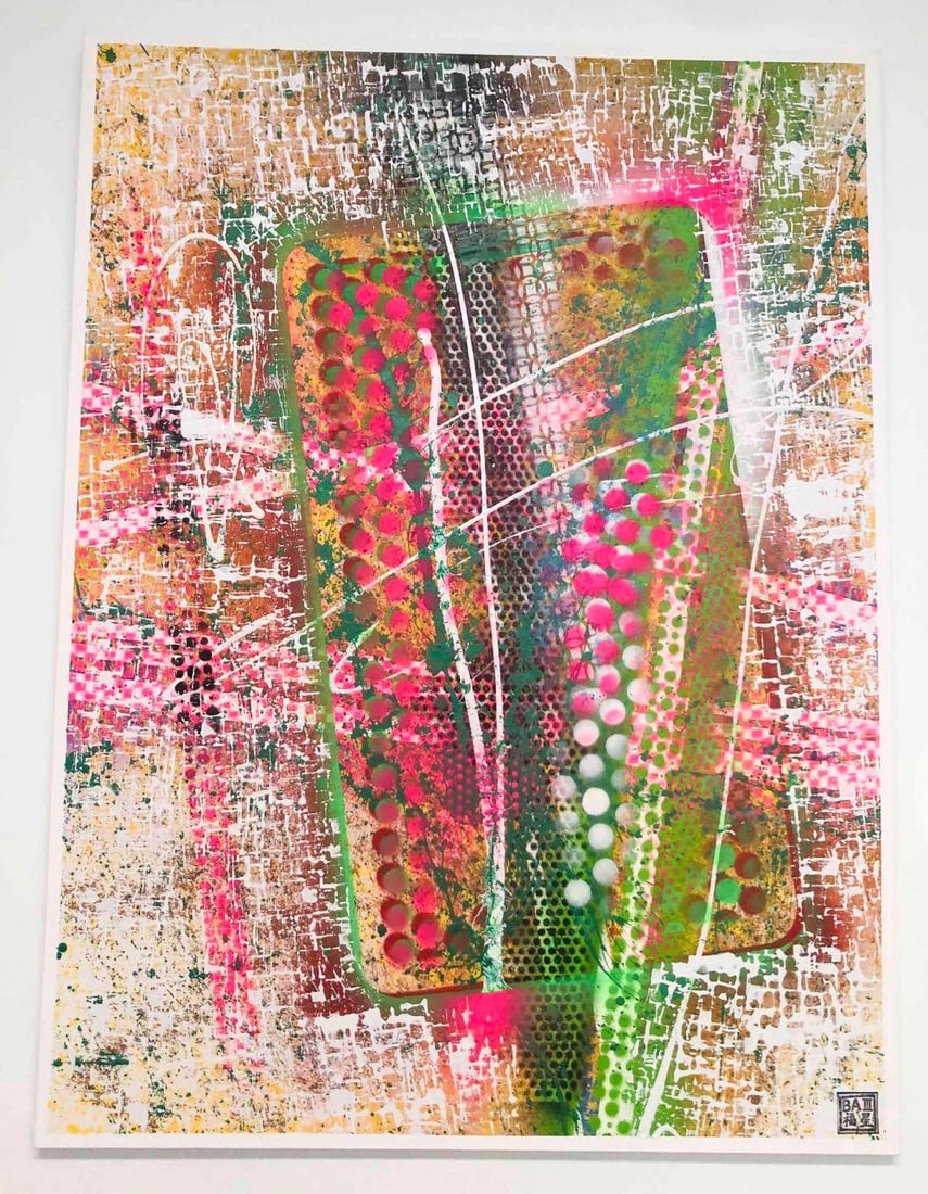 Signed Original Abstract Mixed Media Painting On Canvas "The Grand Opening" By BA3 (1 of 6)