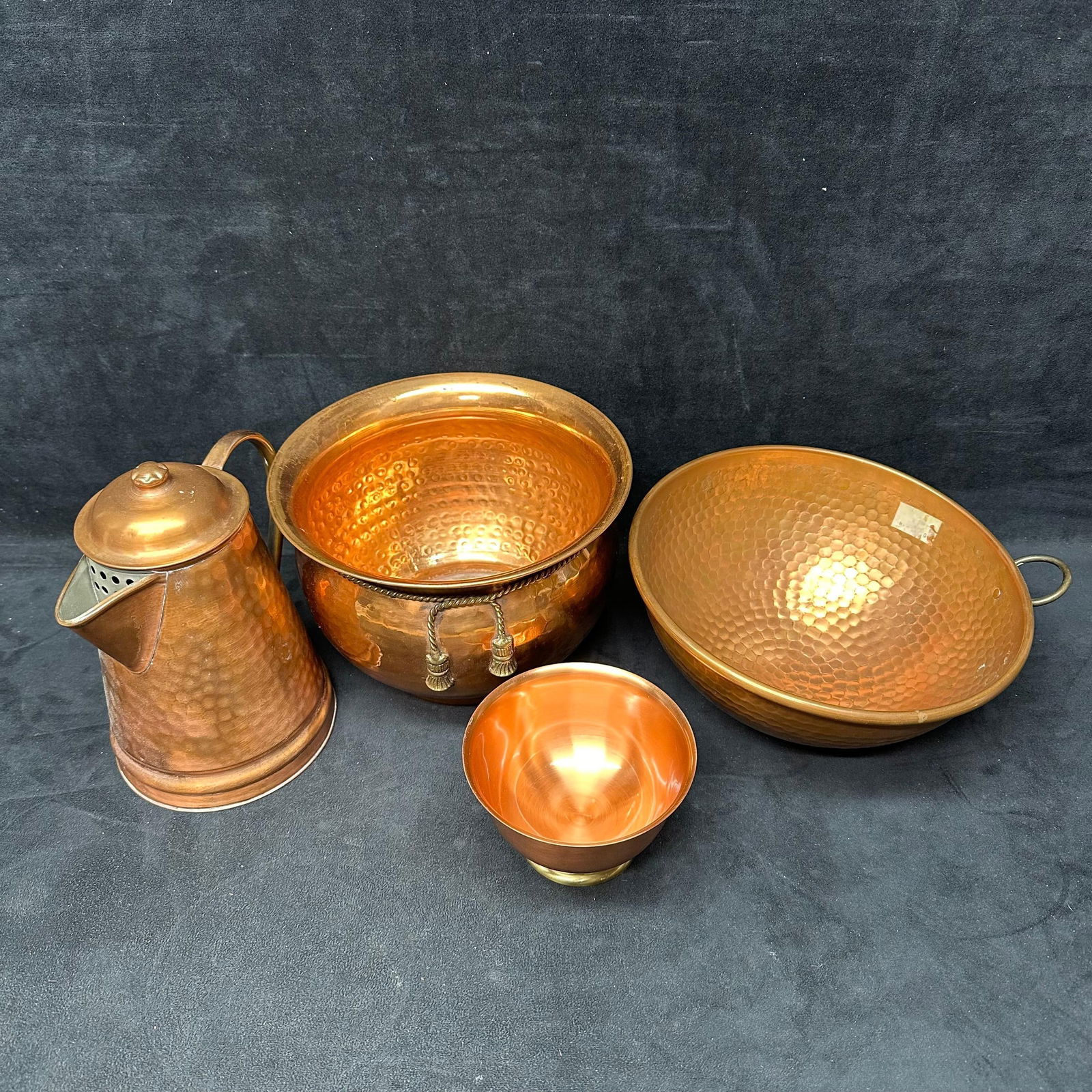 Group of Hammered Copper Serving and Kitchen Vessels (1 of 7)