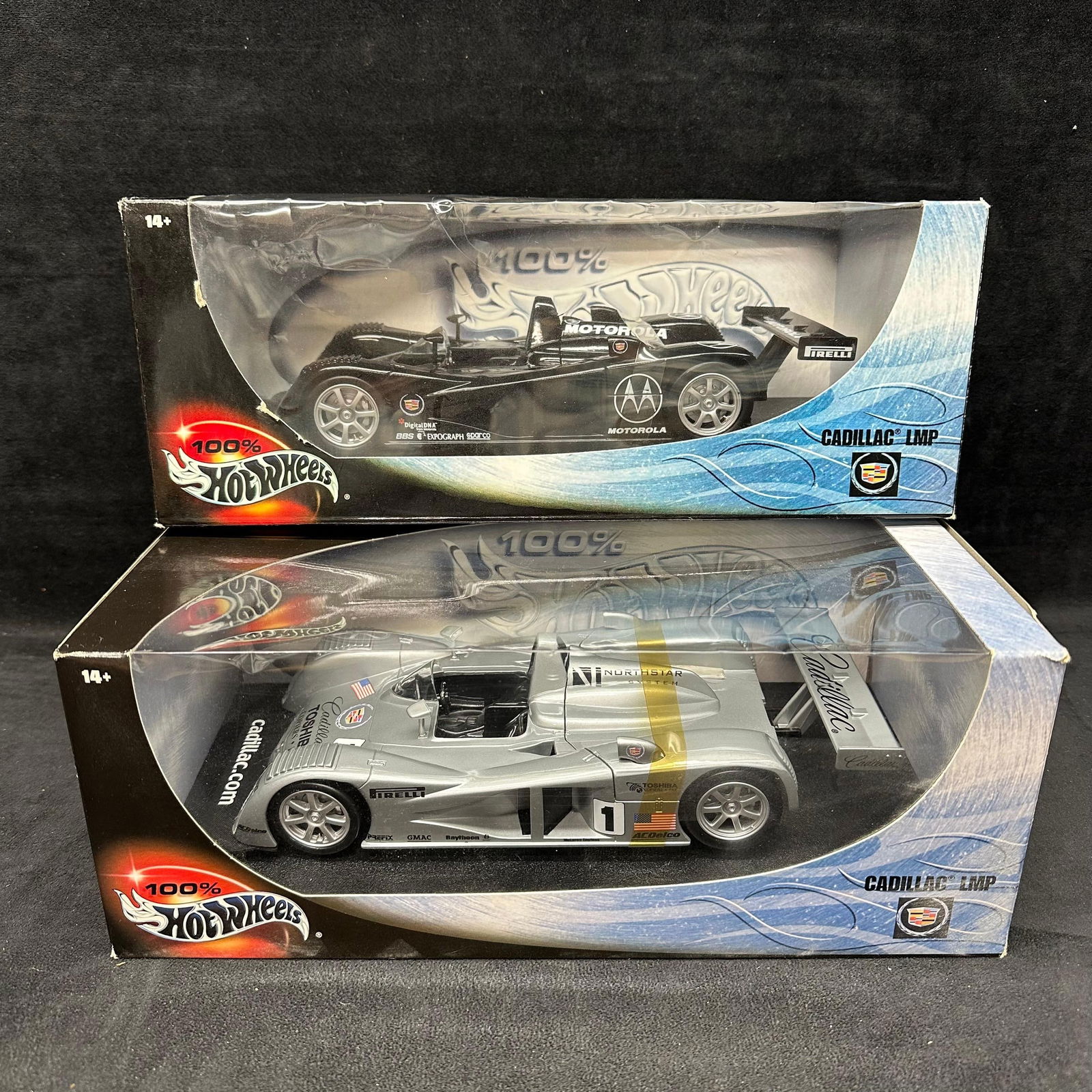 Hot Wheels Cadillac LMP 1:18 Scale Diecast Race Cars in Boxes Set of Two (1 of 7)