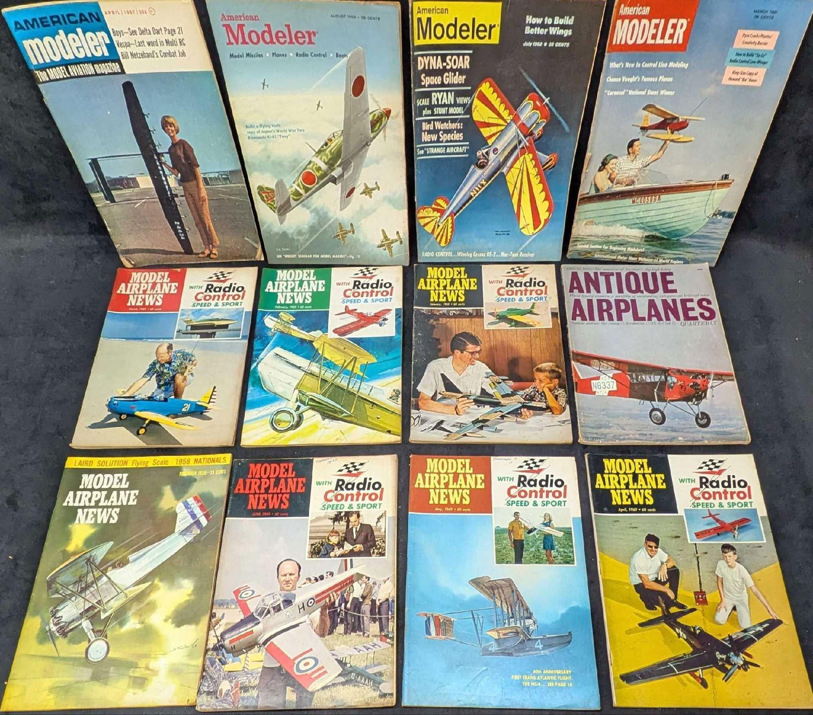12 Vintage Model Airplane & Antique Airplanes Magazines (1 of 4)