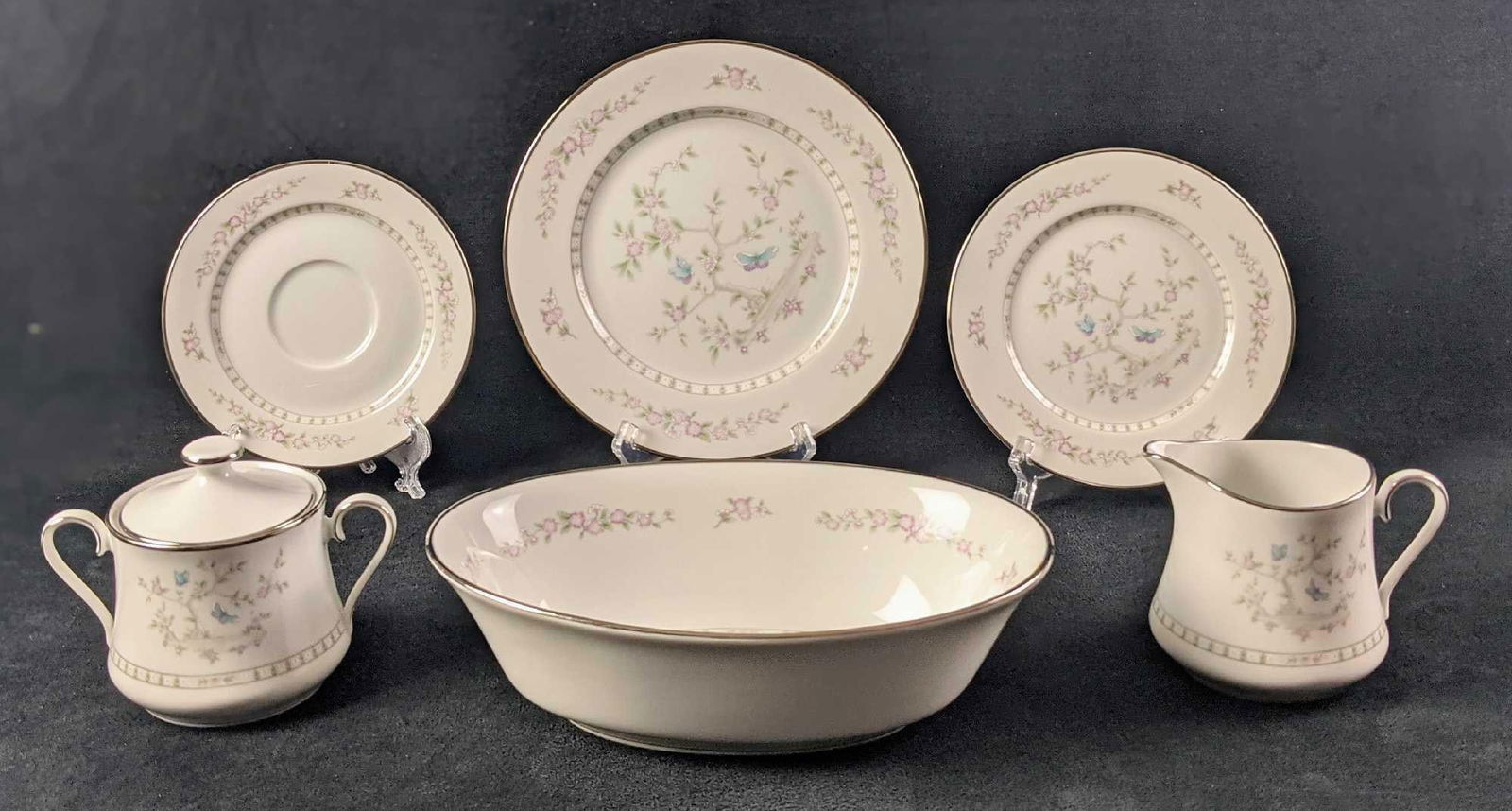 Tea Garden By Lenox Retired Fine China Set Of 27: Tea Garden By Lenox Fine China. This series was called "Tea Garden" and was only released from 1983-1985. This lot consists of: (8) Salad Plates. These are approx 8" across. (8) Bread &am