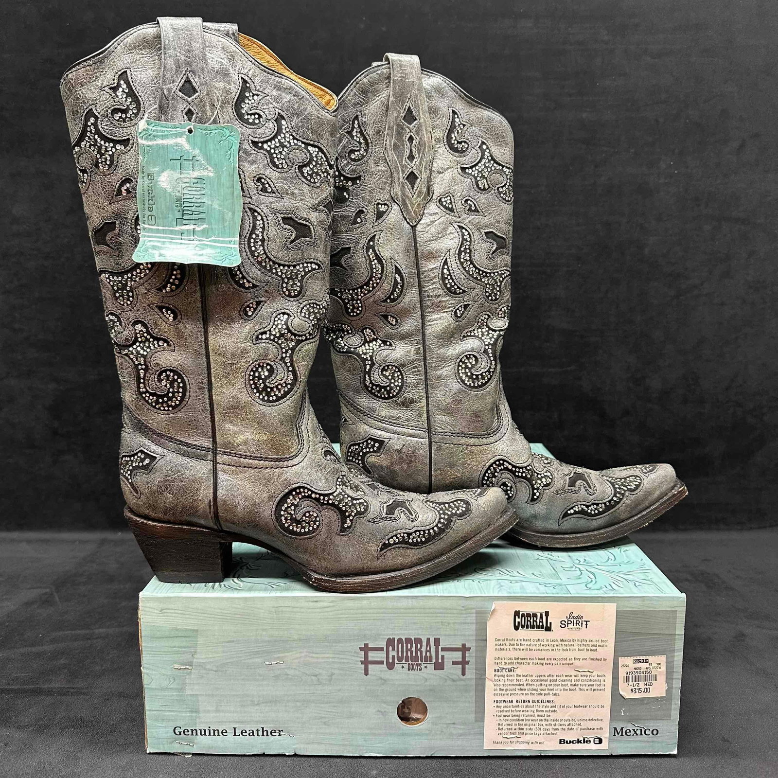 Corral Crater Metallic Silver Rhinestone Accents Women's Boots (1 of 6)