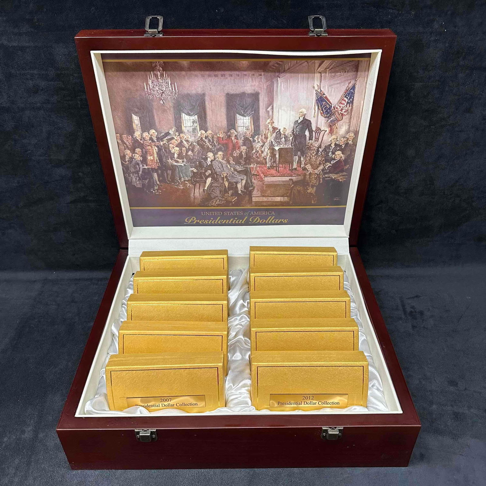World Reserve Monetary Exchange The U.S Presidential Dollars Set with Wooden Case 40 Coins Complete (1 of 14)