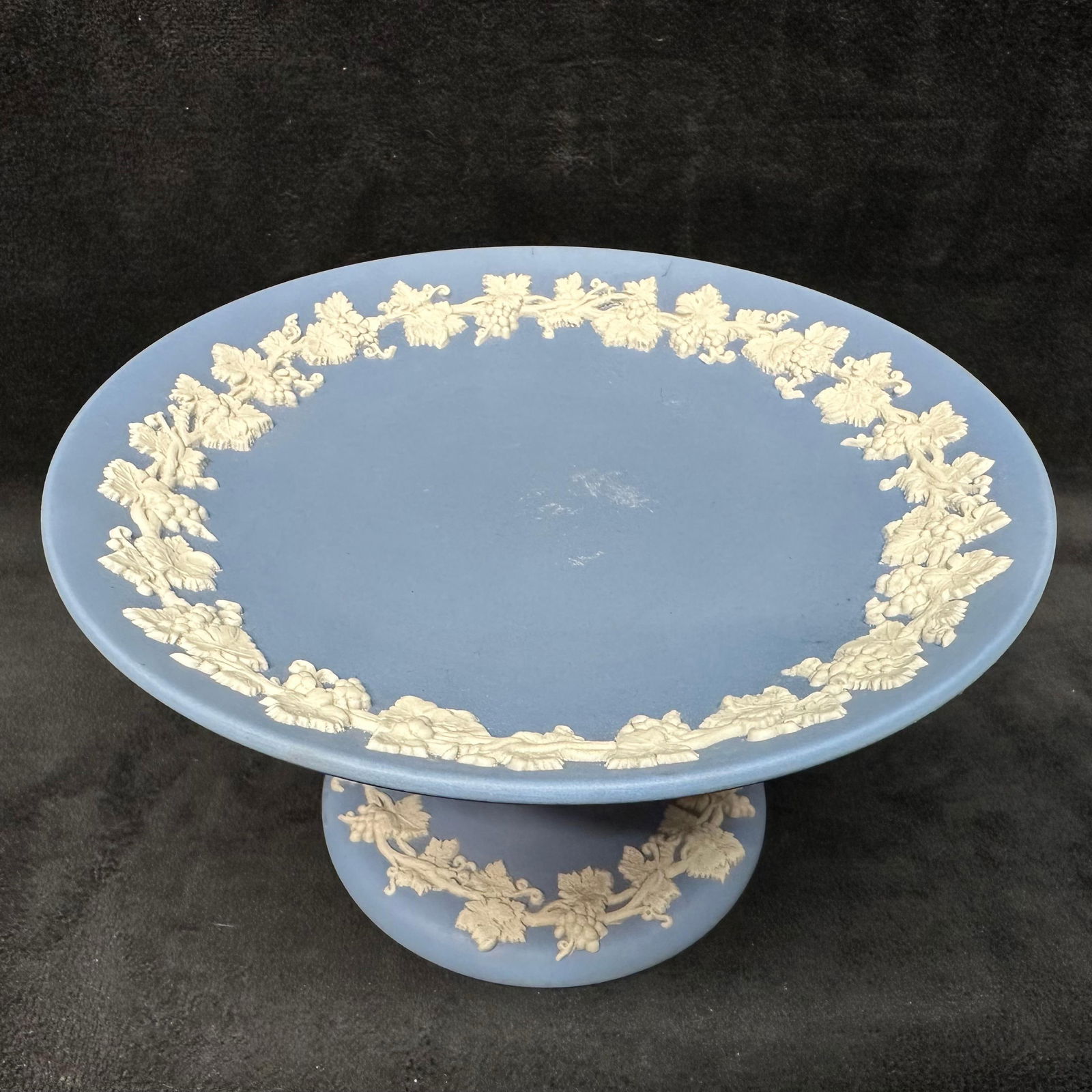 Blue Wedgwood Jasperware Pedestal Candy Dish Plate (1 of 6)