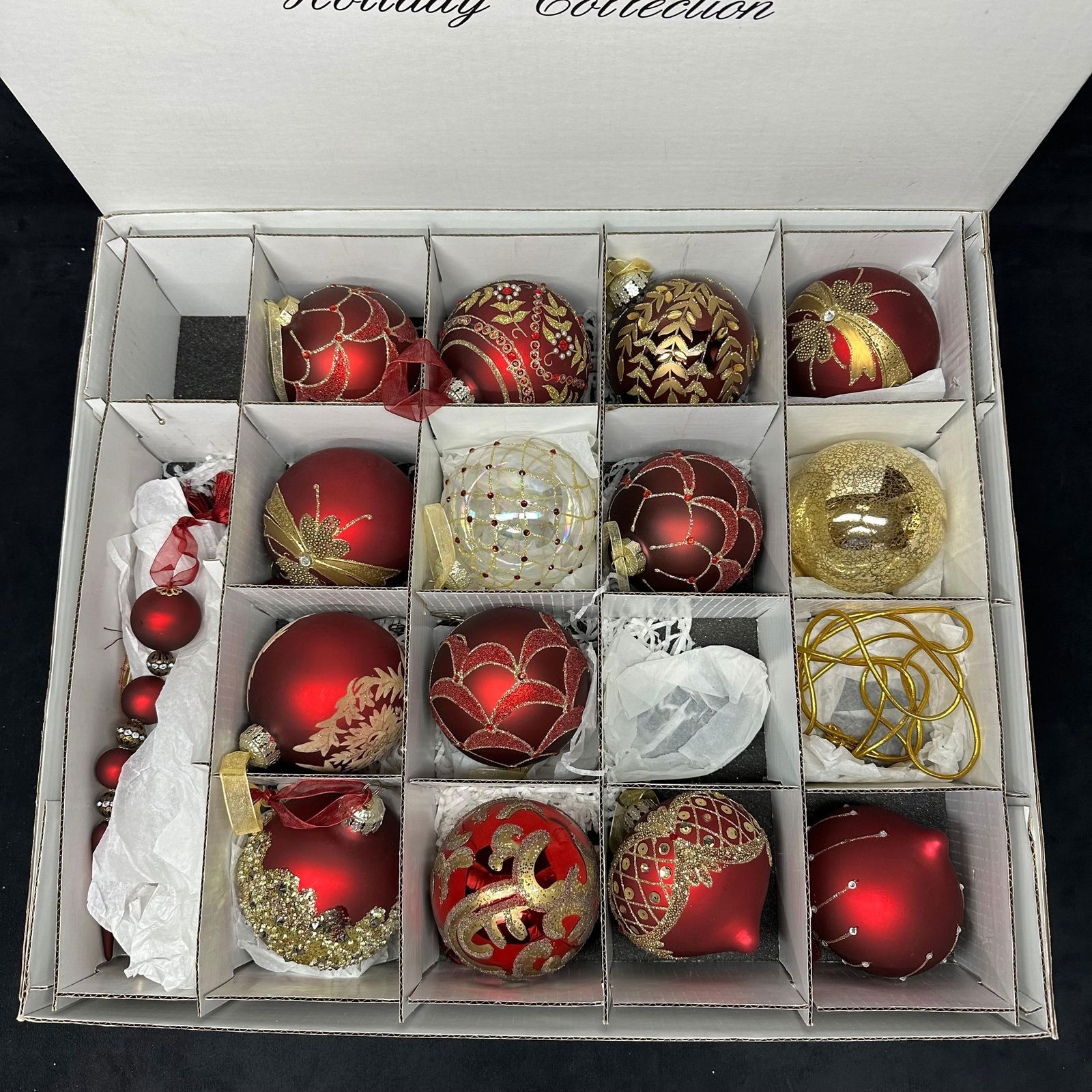 Frontgate Holiday Collection Set of Sixteen Ornaments Red Gold Christmas Themed (1 of 13)