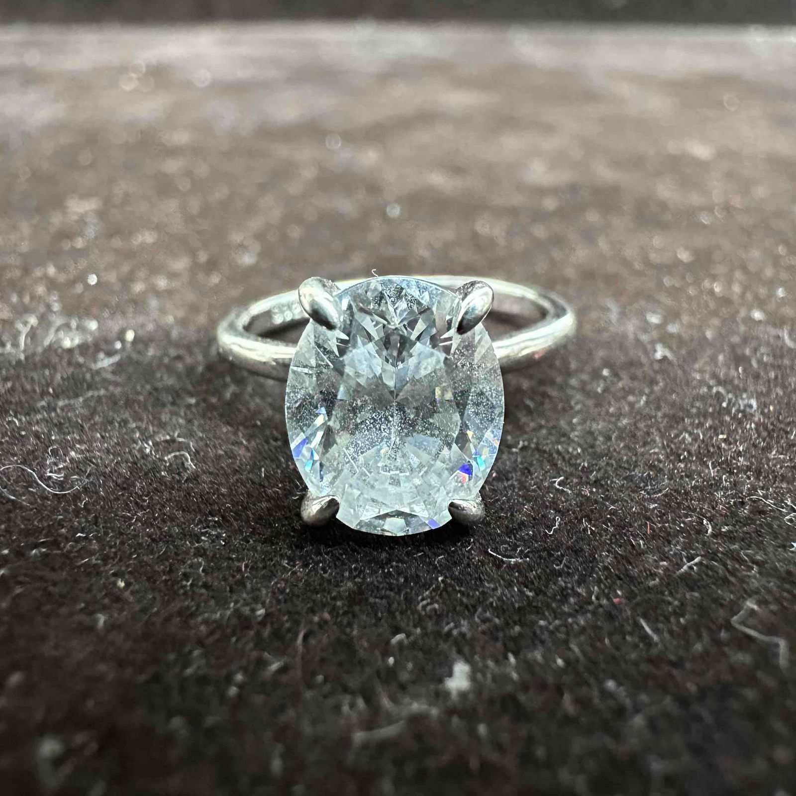 Cubic Zirconia Solitaire Setting Four Prong Design Sterling Silver Ring I84 (1 of 10)