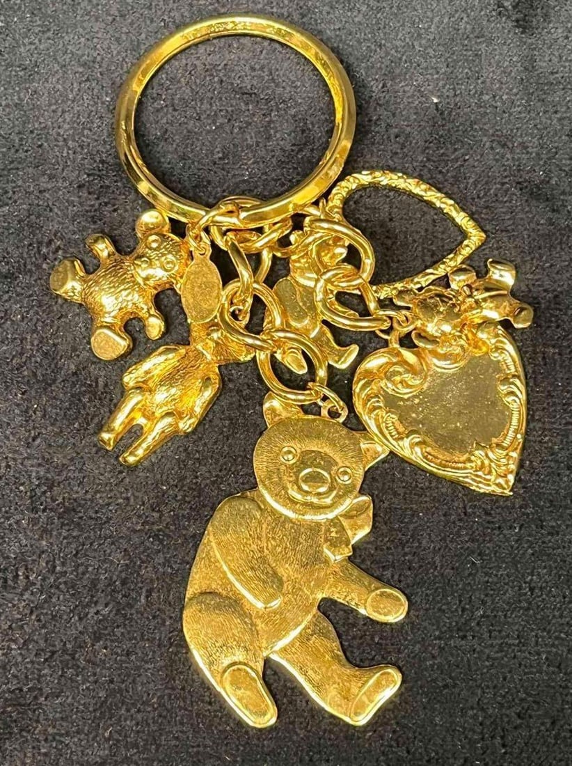 Signed Vintage Kirks Folly Teddy Bear Key Chain (1 of 7)