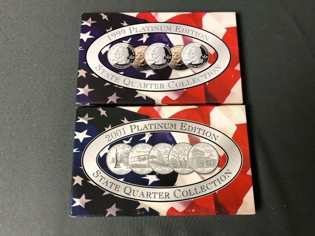 1999 And 2001 Platinum Edition Mint State Quarter Collection COA & Boxes (1 of 4)