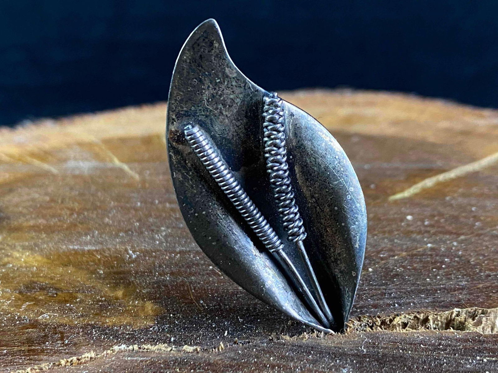 Vintage Mexico Sterling Leaf Brooch (1 of 7)