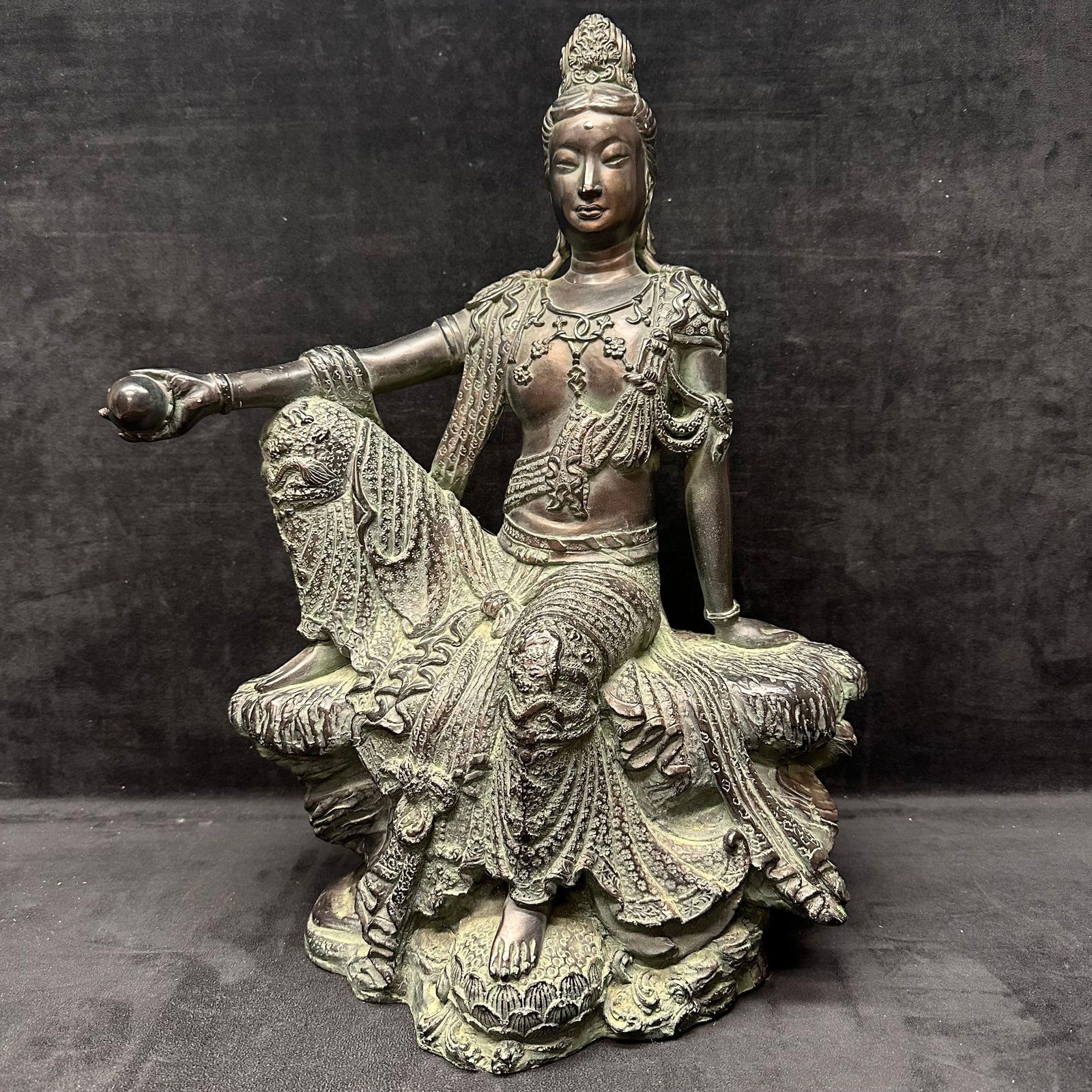 Austin Sculpture Composition Guan Yin Seated Bodhisattva Art Sculpture Figure (1 of 11)