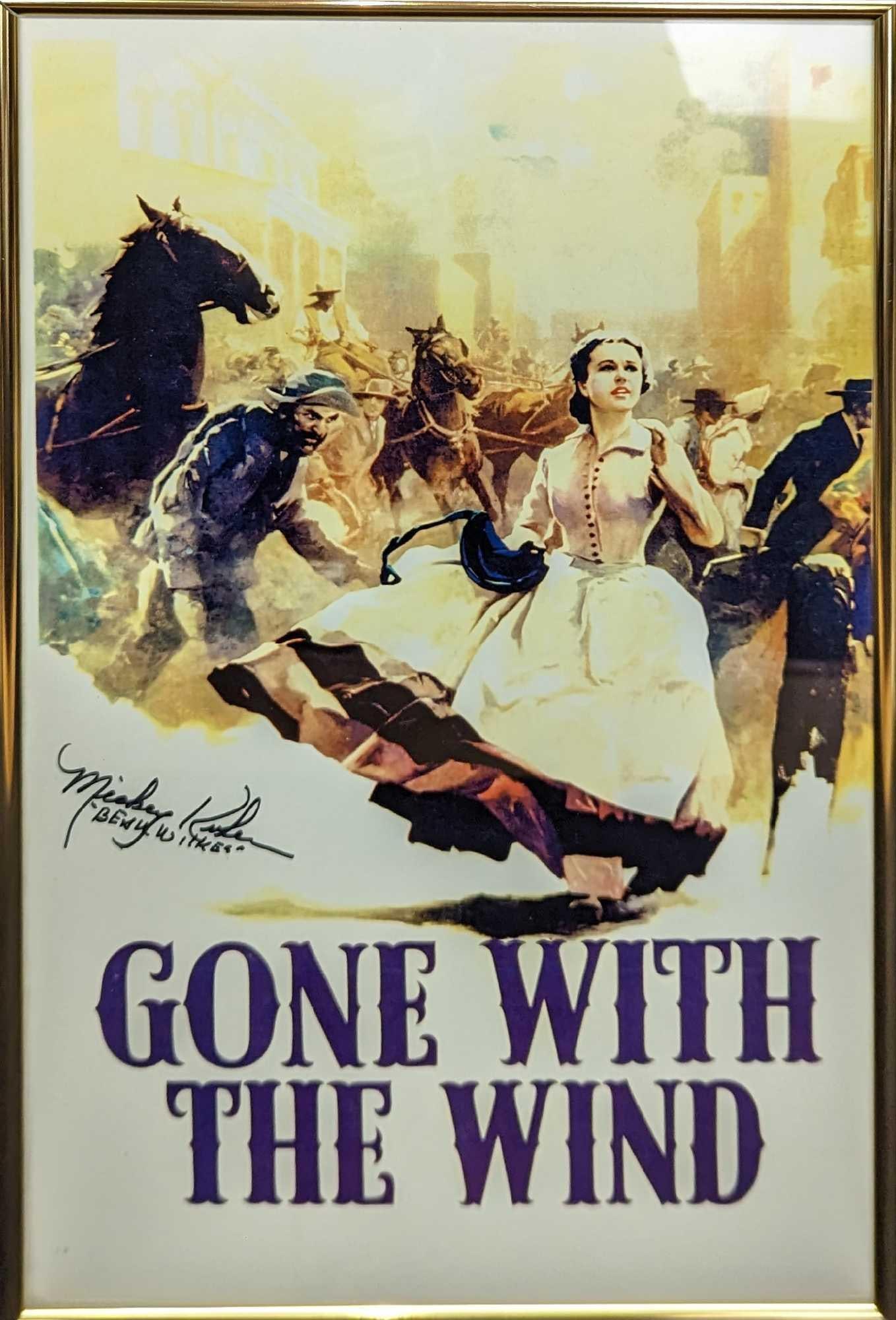 Framed Gone With The Wind Autographed Poster Mickey Kuhn (1 of 3)