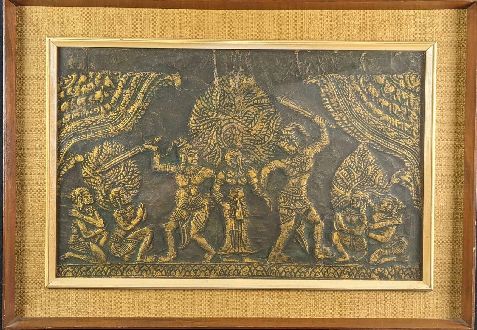 Framed Thai Temple Rubbing (1 of 8)