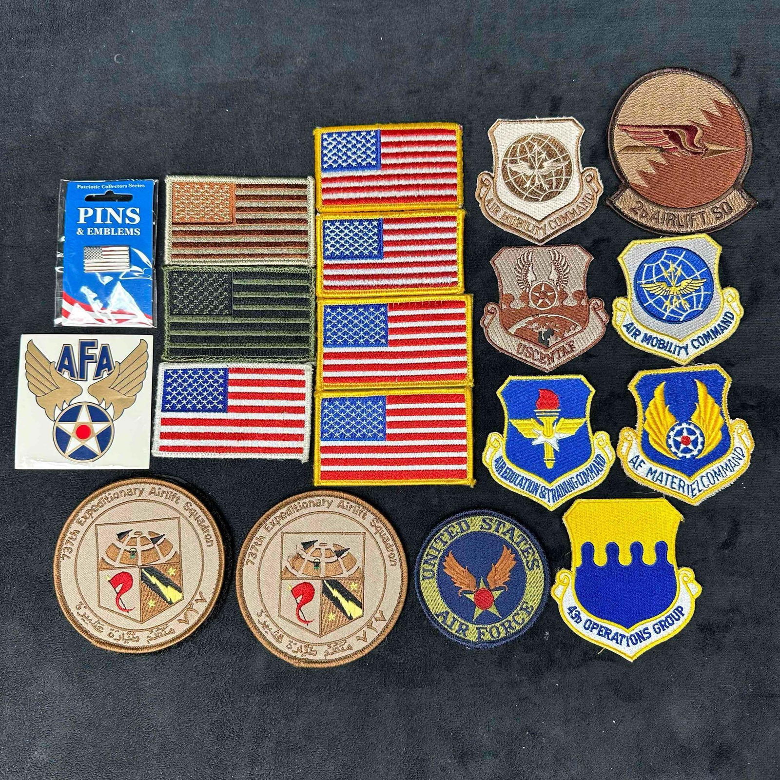 Embroidered Patches USA Military Patches Sticker Pins United States Flag Air Force Set of Nineteen (1 of 6)