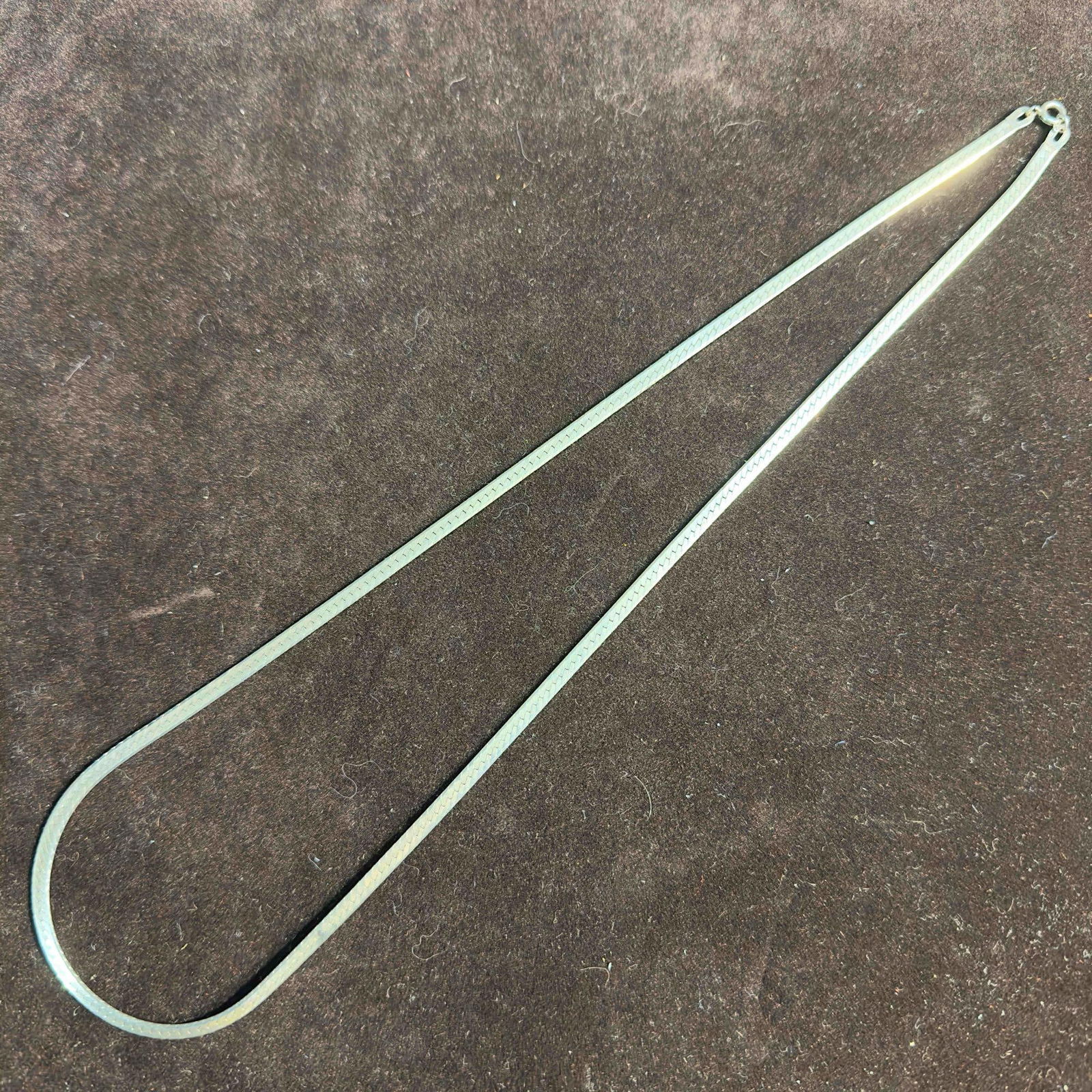 925 Sterling Silver 3mm Italy Solid Flat Herringbone Link Chain Necklace 24" Length (1 of 9)