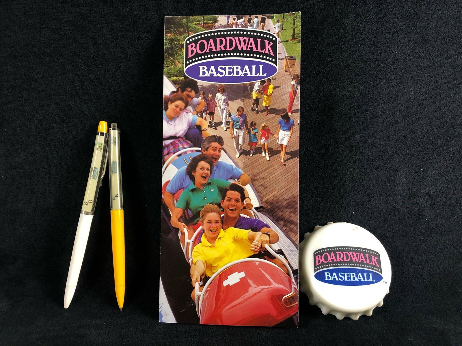 Vintage Rare Orlando Florida Boardwalk Baseball Souvenir - Fridge Magnet - Pens - Park Map: Vintage Rare Orlando Florida Boardwalk Baseball Souvenir - Fridge magnet - Pens - Park Map. This lot is all in very good condition except for one pen is missing cap and liquid has run out.Please