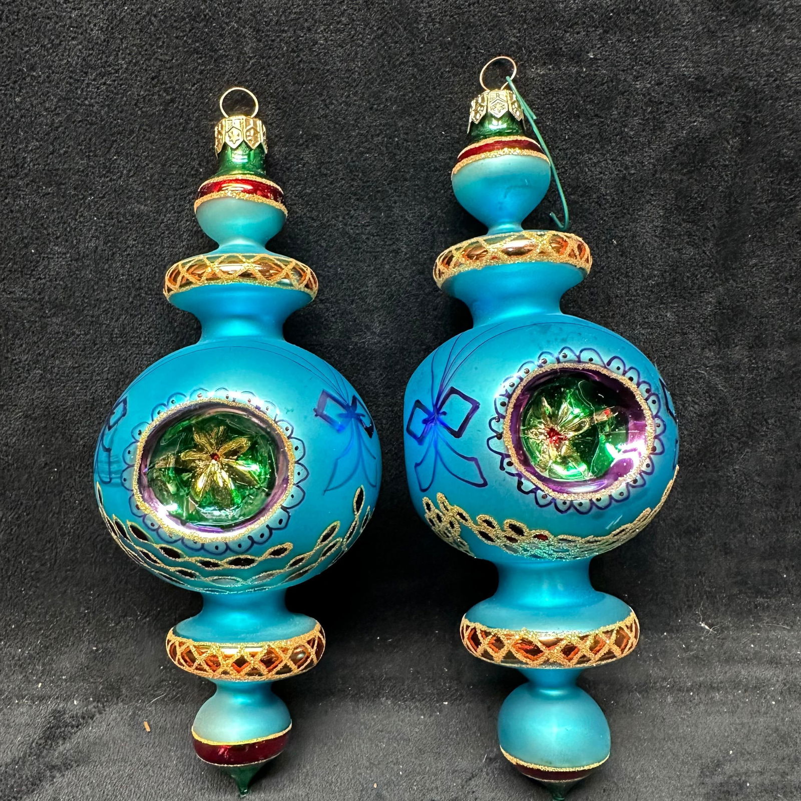 Christopher Radko Razzmatazz Triple Indent Glass Ornaments Pair (1 of 6)