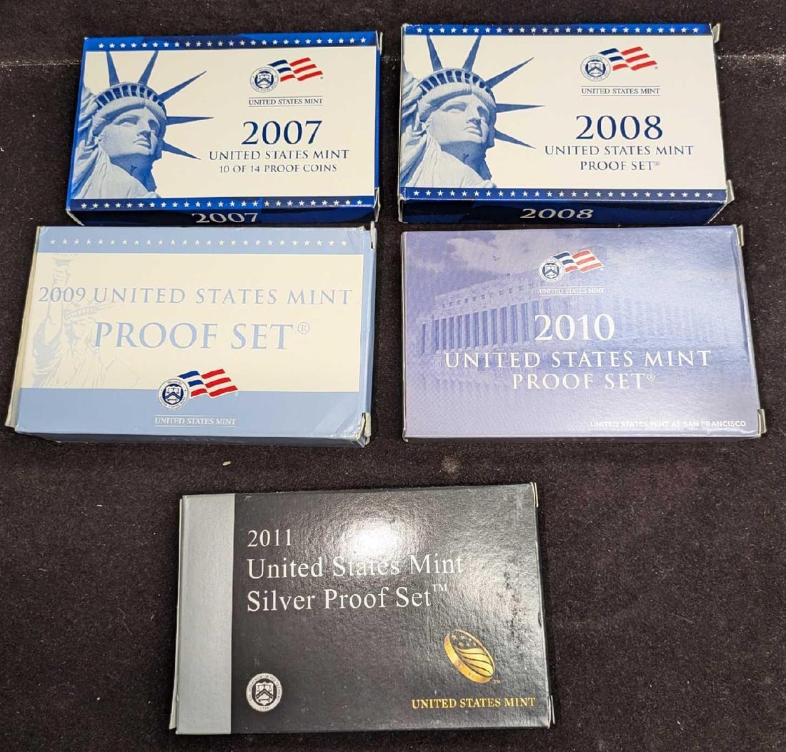 5 Sets 07, 08, 09, 10, 11 United States Mint Proof Set (1 of 6)