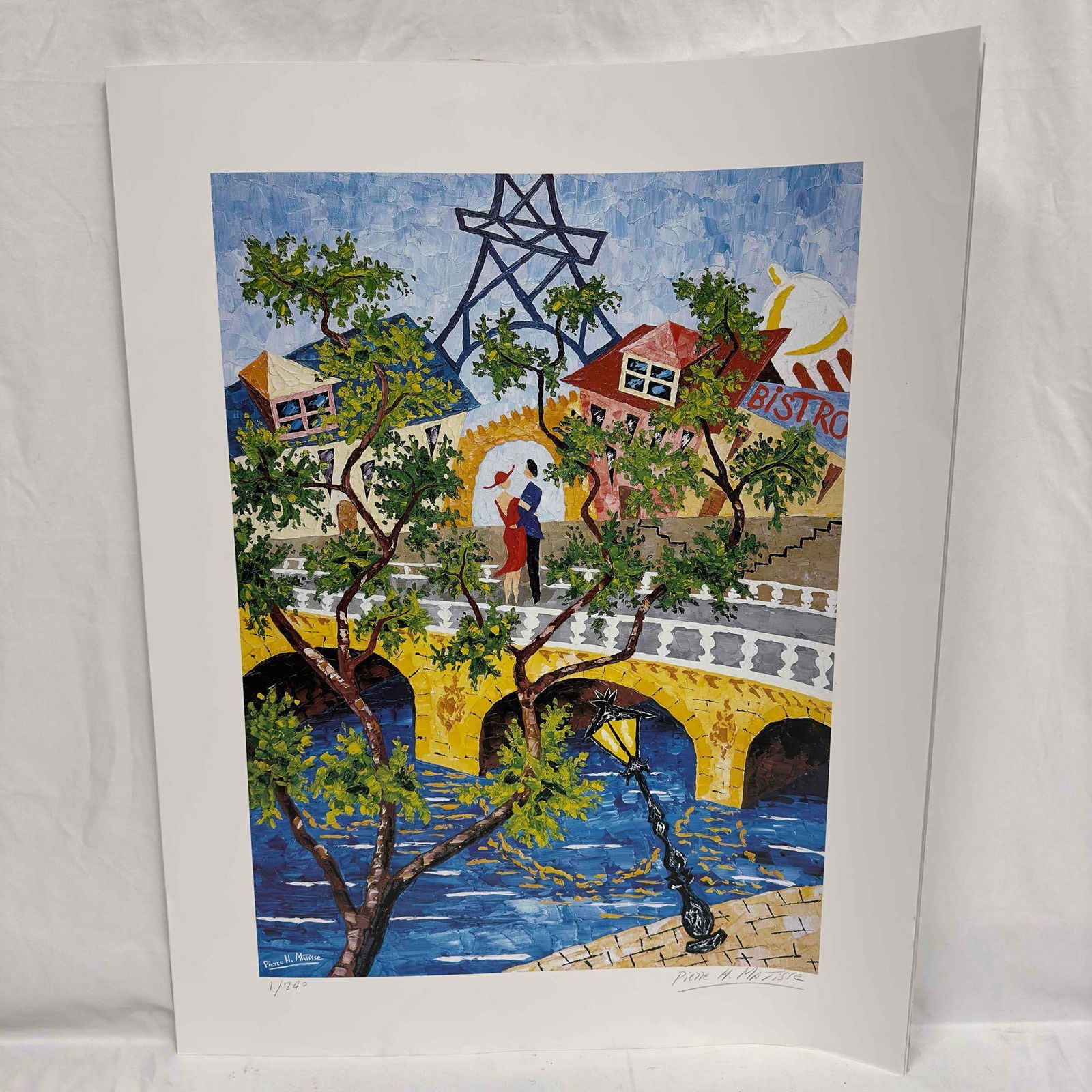 Pierre H. Matisse Art Giclee Print Bistro Scene Artist Signed LE 1/240 (1 of 12)