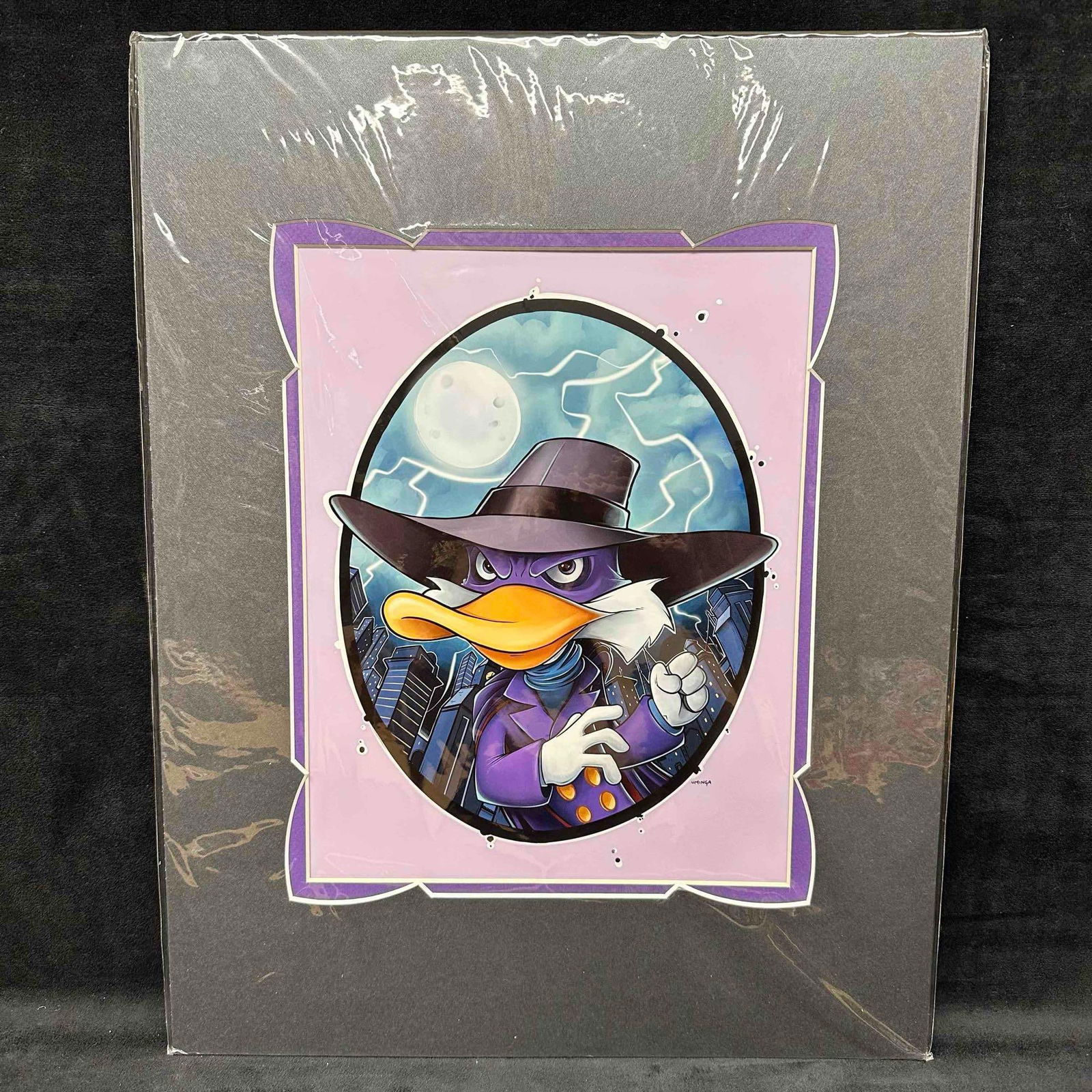 Darkwing Duck Chris Uminga Artwork Disney Parks Art Artist Print: The Art of Disney Chris Uminga Darkwing Duck matted art print. Sealed in plastic sleeve. Made in the USA. 14" W x 18" H (including matting). This item is in good like new, previously displayed