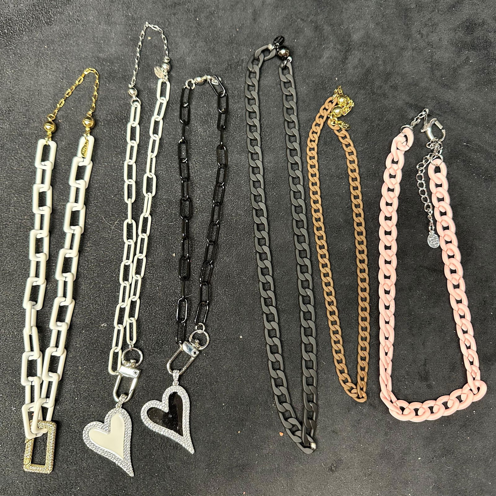 Melania Clara Alexa Rae Assorted Necklace Rhinestone Accent Variety of Chain Styles Set O62 (1 of 6)