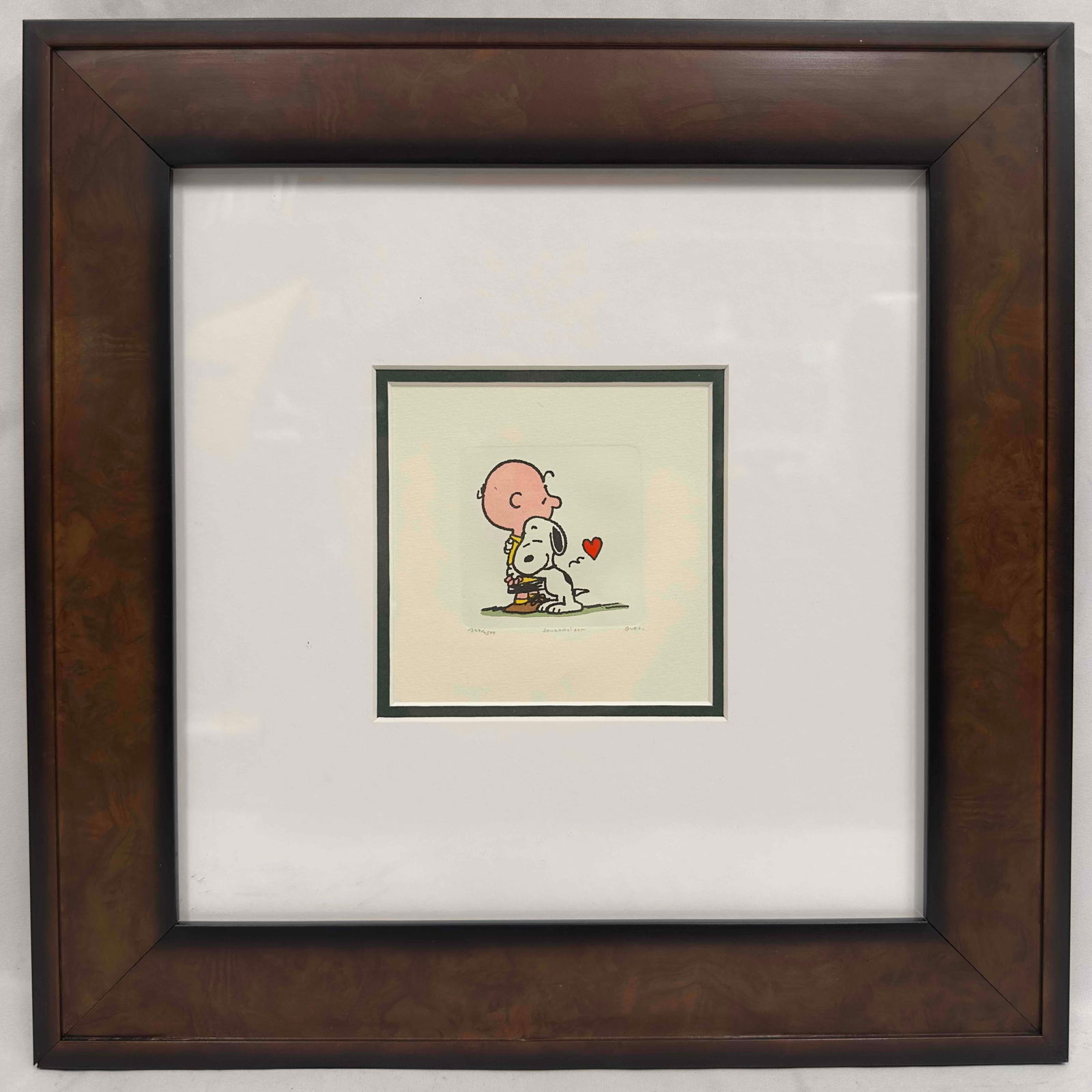 Peanuts Charlie Brown Snoopy 2004 Etching in Color on Wove Paper Framed (1 of 6)