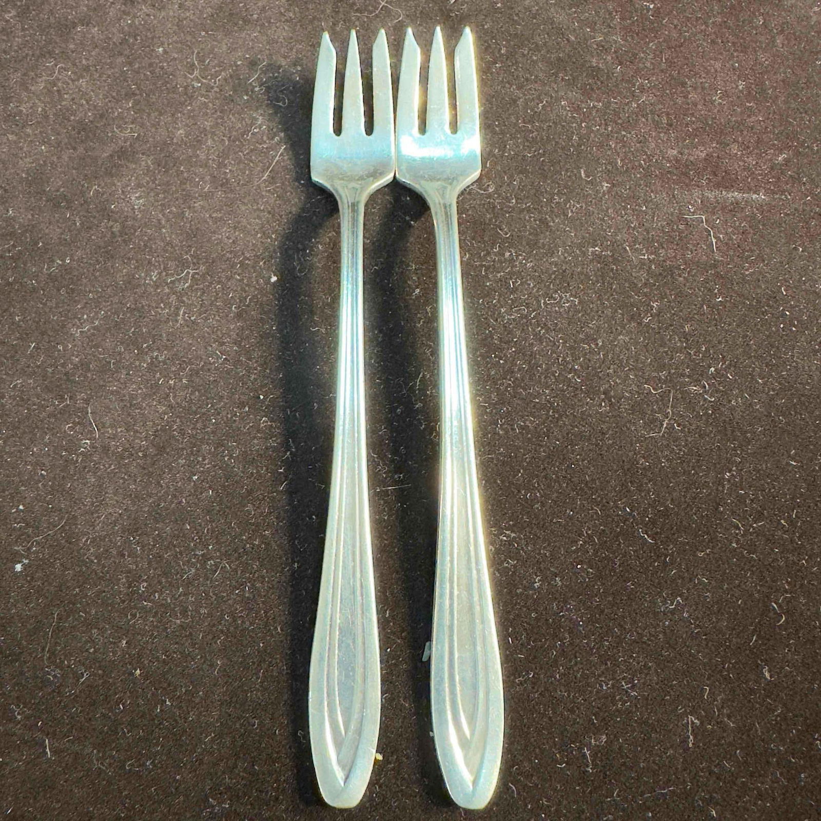 Vintage Hotel Lennox Pickle Fork Silver Plate International Silver Co. BP Set of Two: Vintage Hotel Lennox Pickle Fork Silver Plate International Silver Co. BP Set of Two. Each piece has International Silver Co. BP Hotel Lennox engraved on the back of the silverware. Each piece also