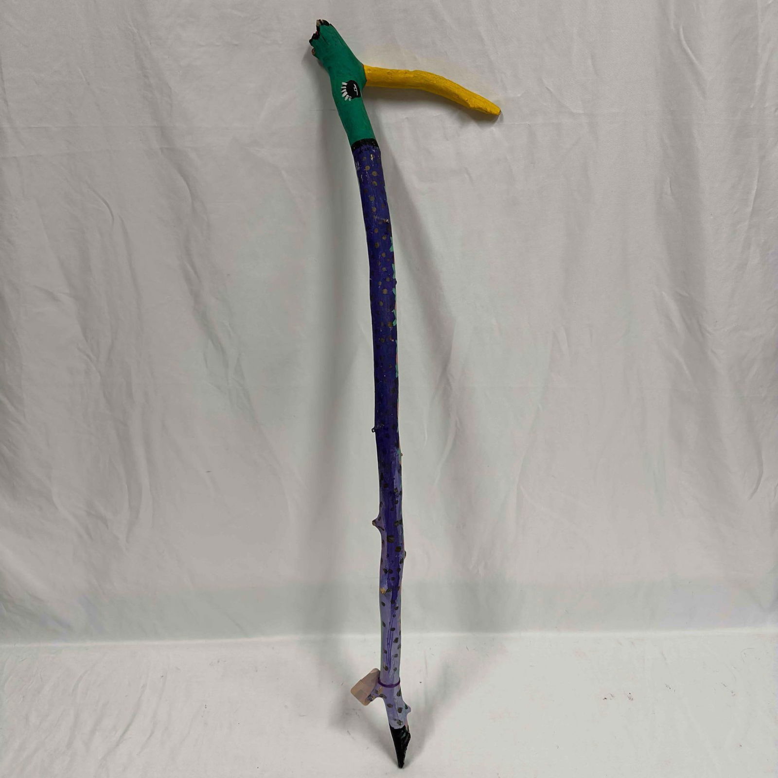 Hand Carved Painted Snake Cane Folk Art Staff Stick (1 of 20)