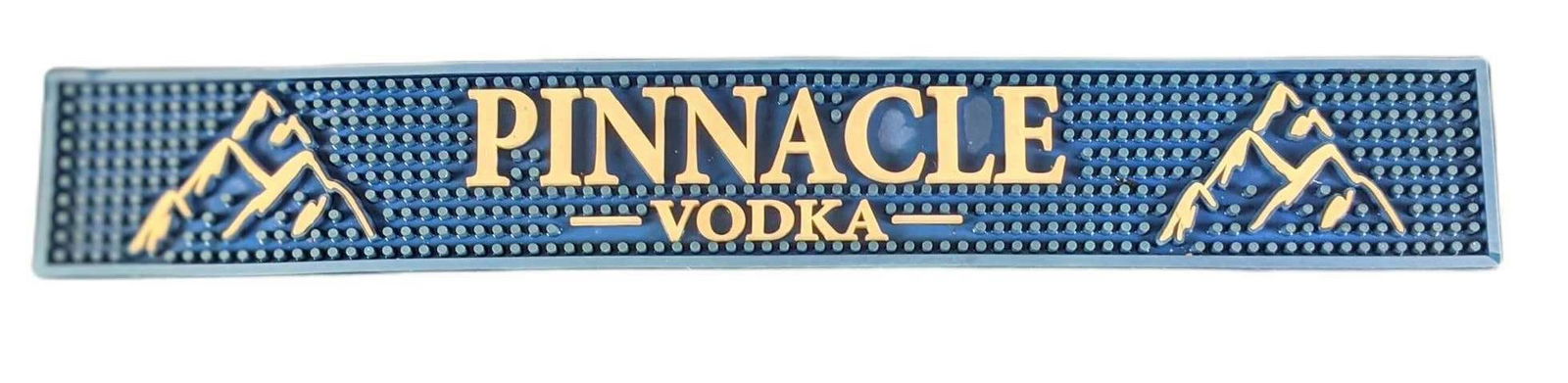 Pinnacle Vodka Rubber Bar Spill Mat Mancave: Hennessy Rubber Bar Spill Mat. Is approx 23" x 3 1/2" and weighs under one pound at 0.94lb. Spill mat is in a good, used condition with light wear and some debris on the mat.