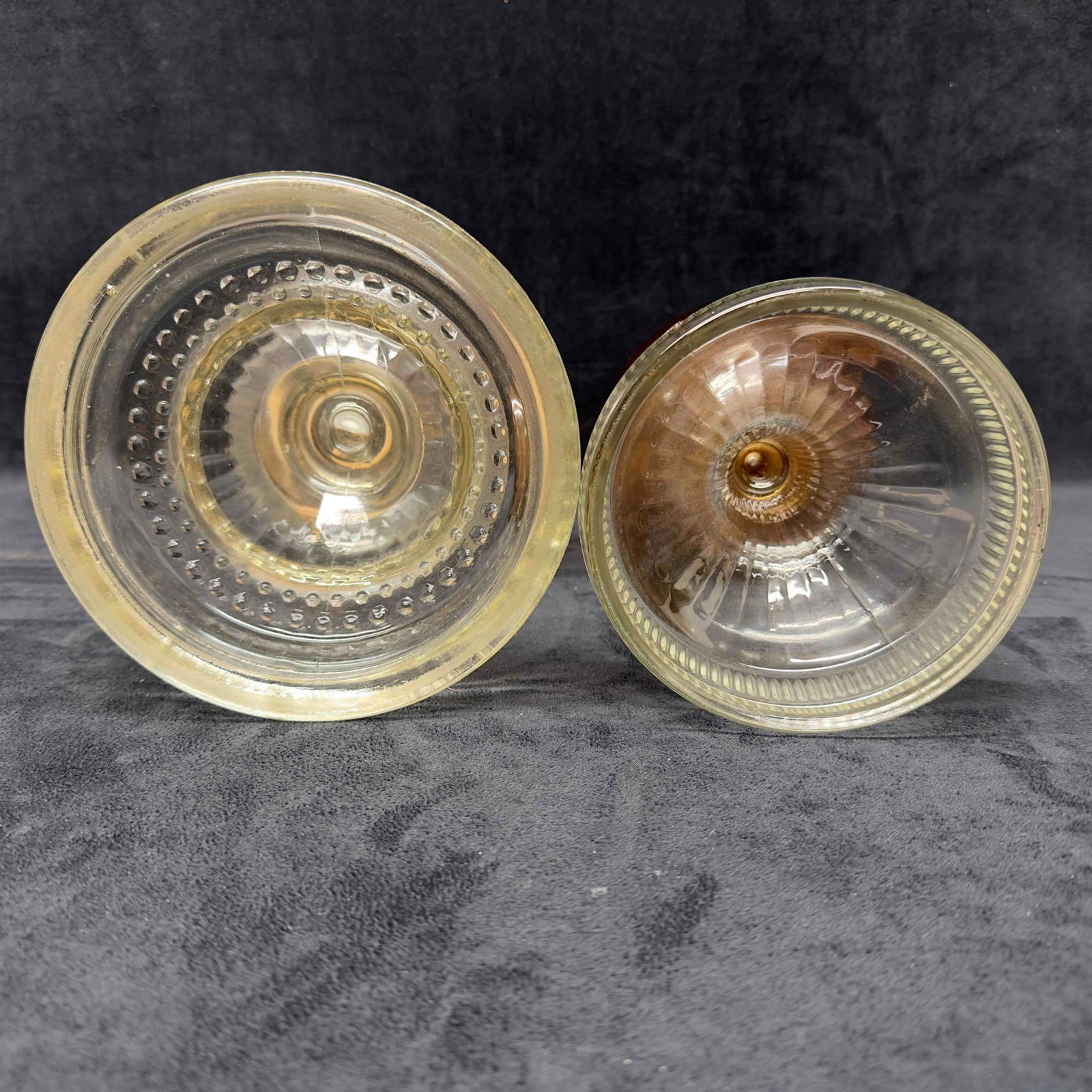 Antique Glass Oil Lamp Lantern Lamplight Set of Two 2 Hurricane Waterbury CT. - 8