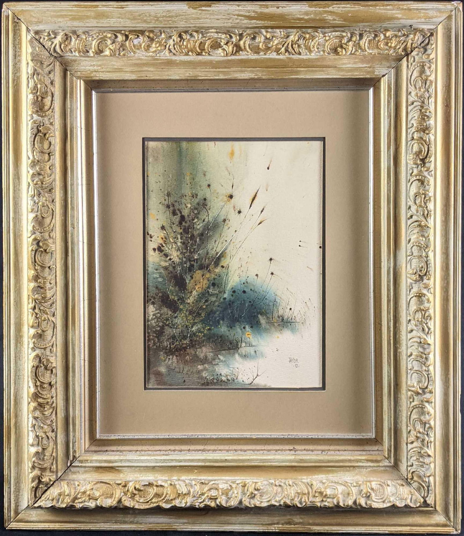 Framed Mixed Media Original Artwork: Framed Mixed Media Original Artwork This framed piece is by an artist named Taylor, it is signed on the bottom right. This looks to be an original framed work that is mixed media, most likely watercol