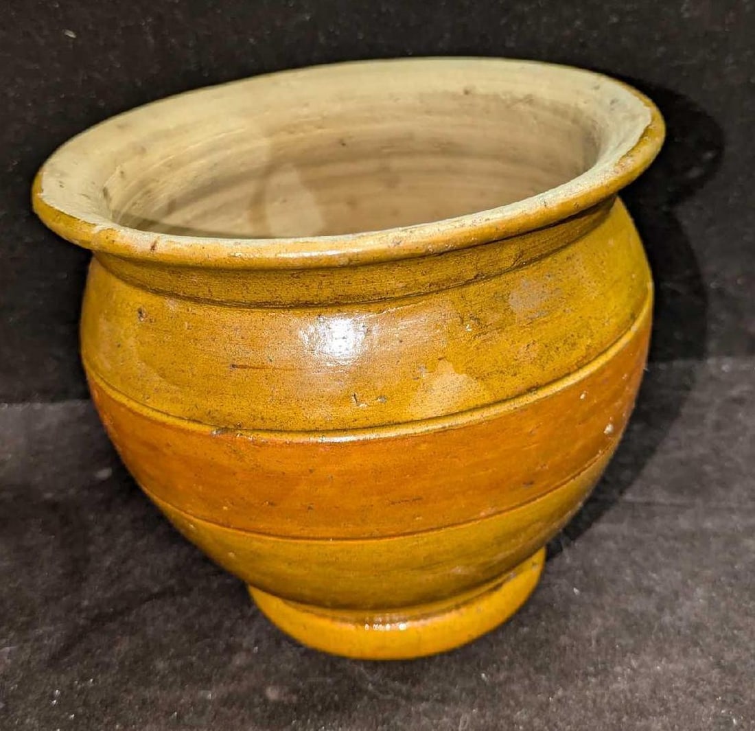 3 Vintage Flower Pots Crock Pots - 2