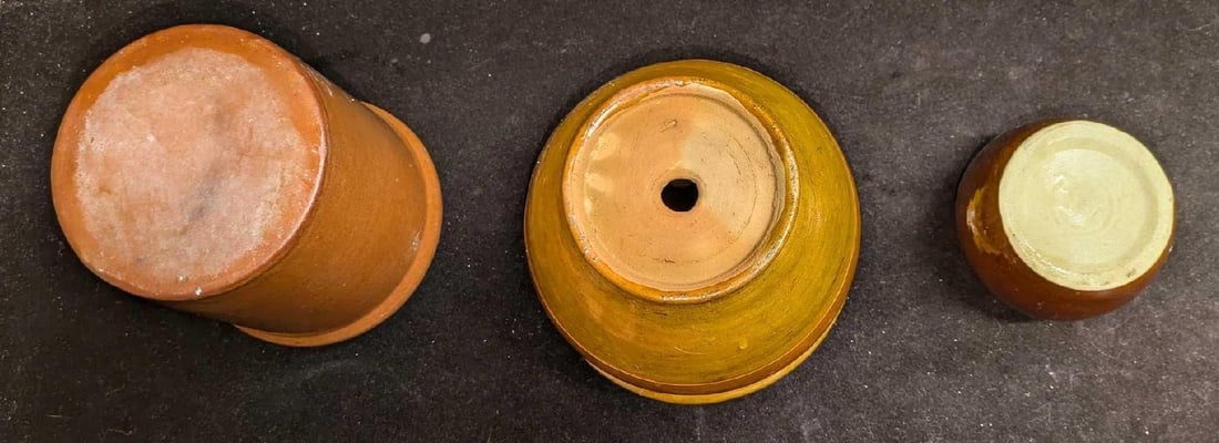 3 Vintage Flower Pots Crock Pots - 8