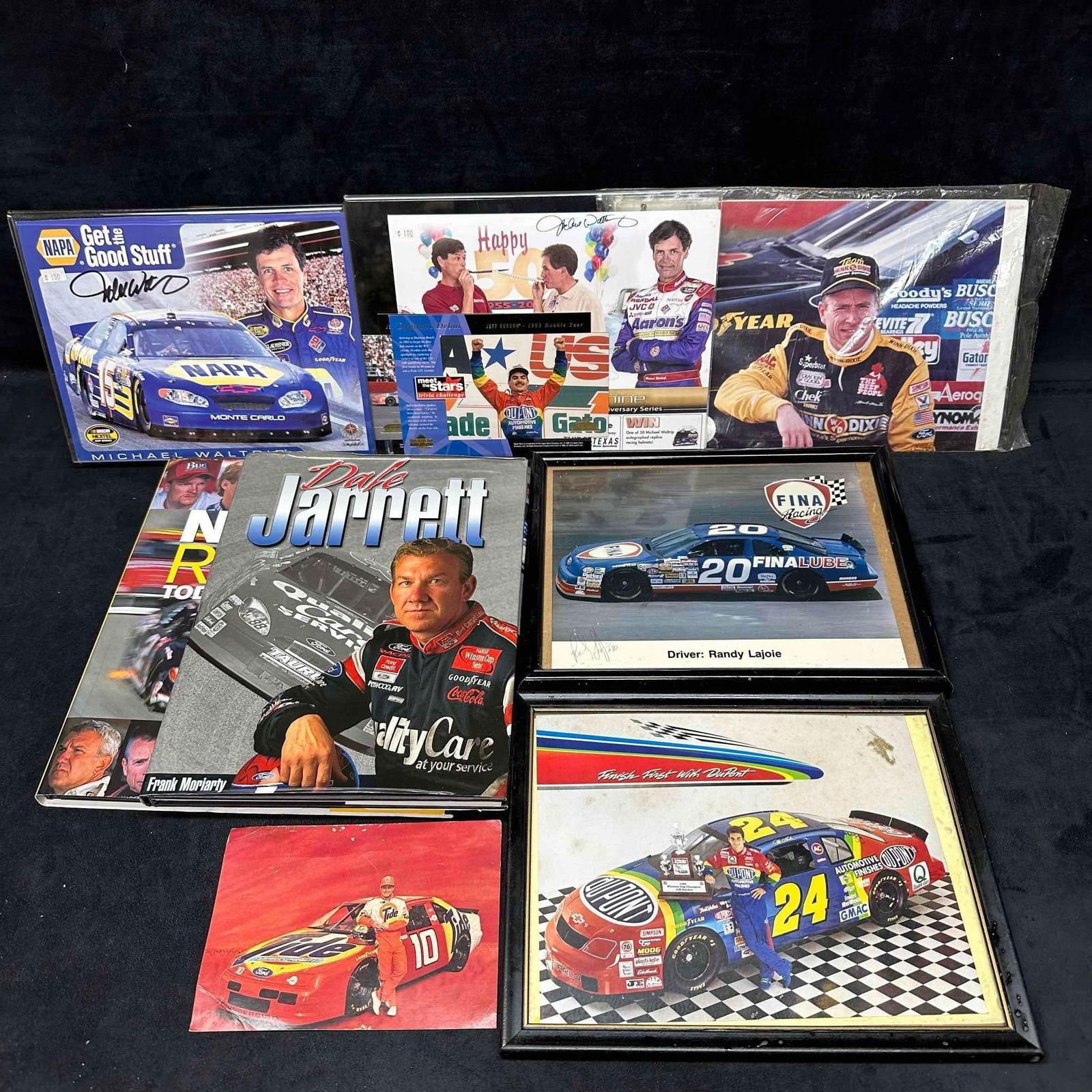 NASCAR Books Photos Signed Photo Micheal Waltrip Signatures Autographs Jeff Gordon Set of Eight (1 of 8)