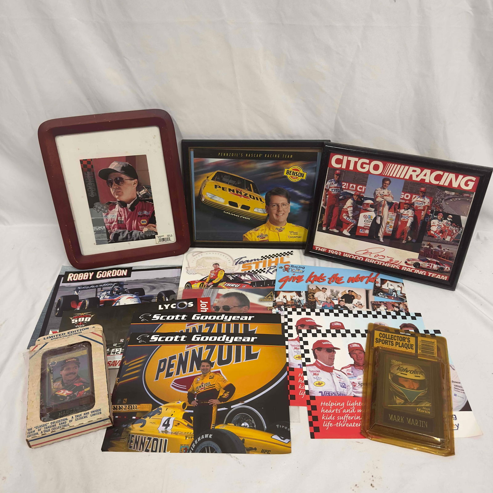NASCAR Souvenirs Photo Portrait Print Trading Card Autograph Sports Plaque Set Lot of 14 (1 of 11)