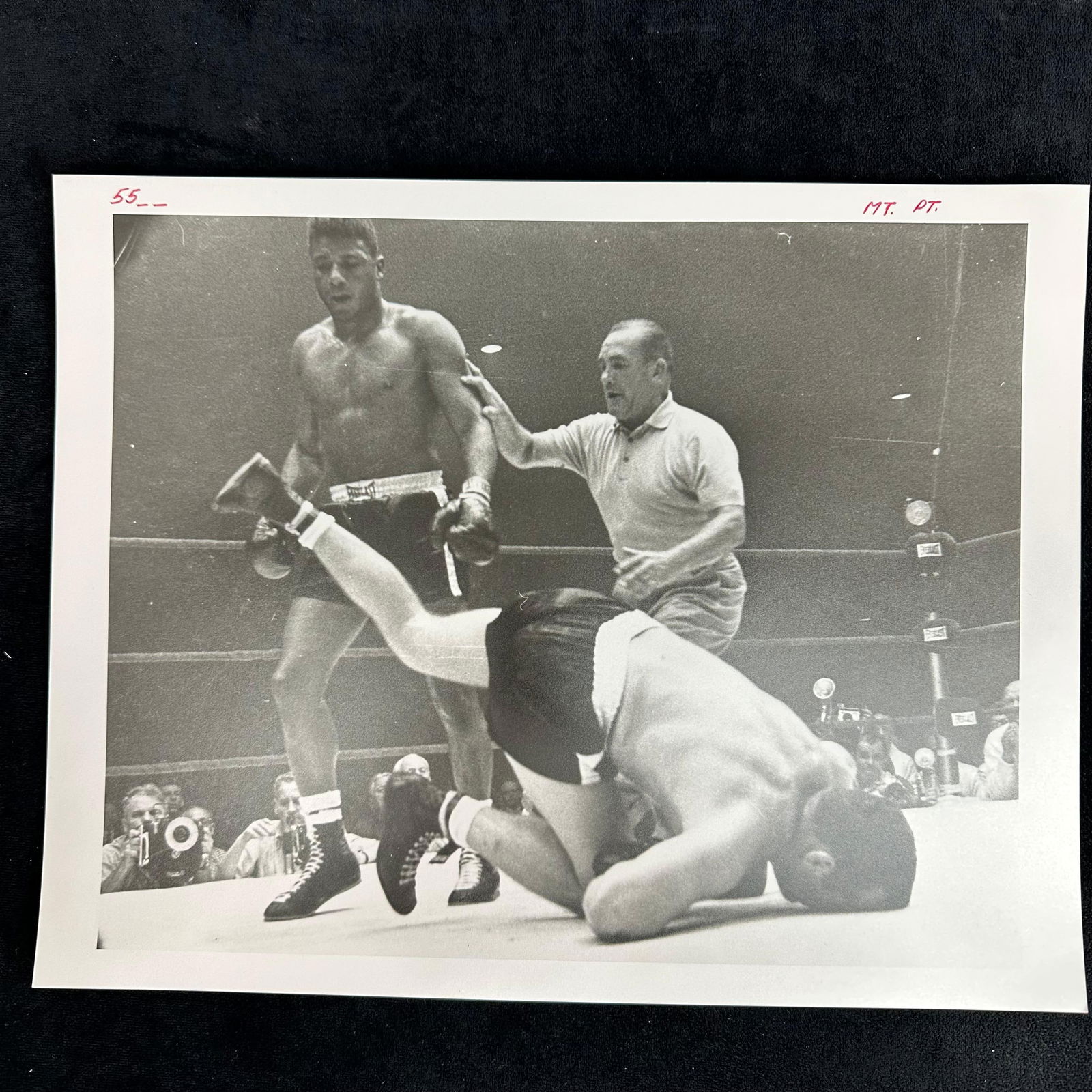 Floyd Patterson vs. Ingemar Johansson Knockdown Black and White Boxing Analog Photograph Print (1 of 5)