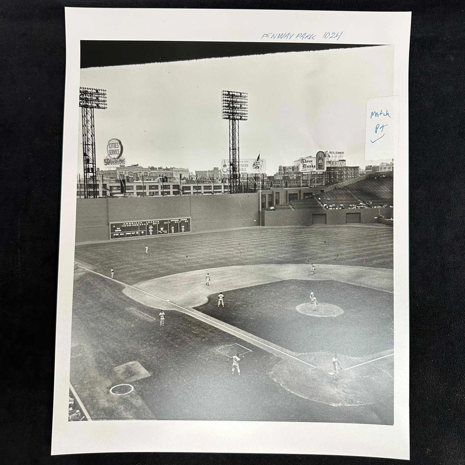 Black and White Analog Photograph Print Fenway Park Baseball Game Scene Boston Red Sox #2 (1 of 4)