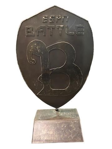 ESPN "Battle of the Gridiron Stars" Trophy: ESPN "Battle of the Gridiron Stars" Trophy From the 2005-2006 reality game show Battle of the Gridiron Stars on ESPN. This show featured NFL stars competing in various events for the