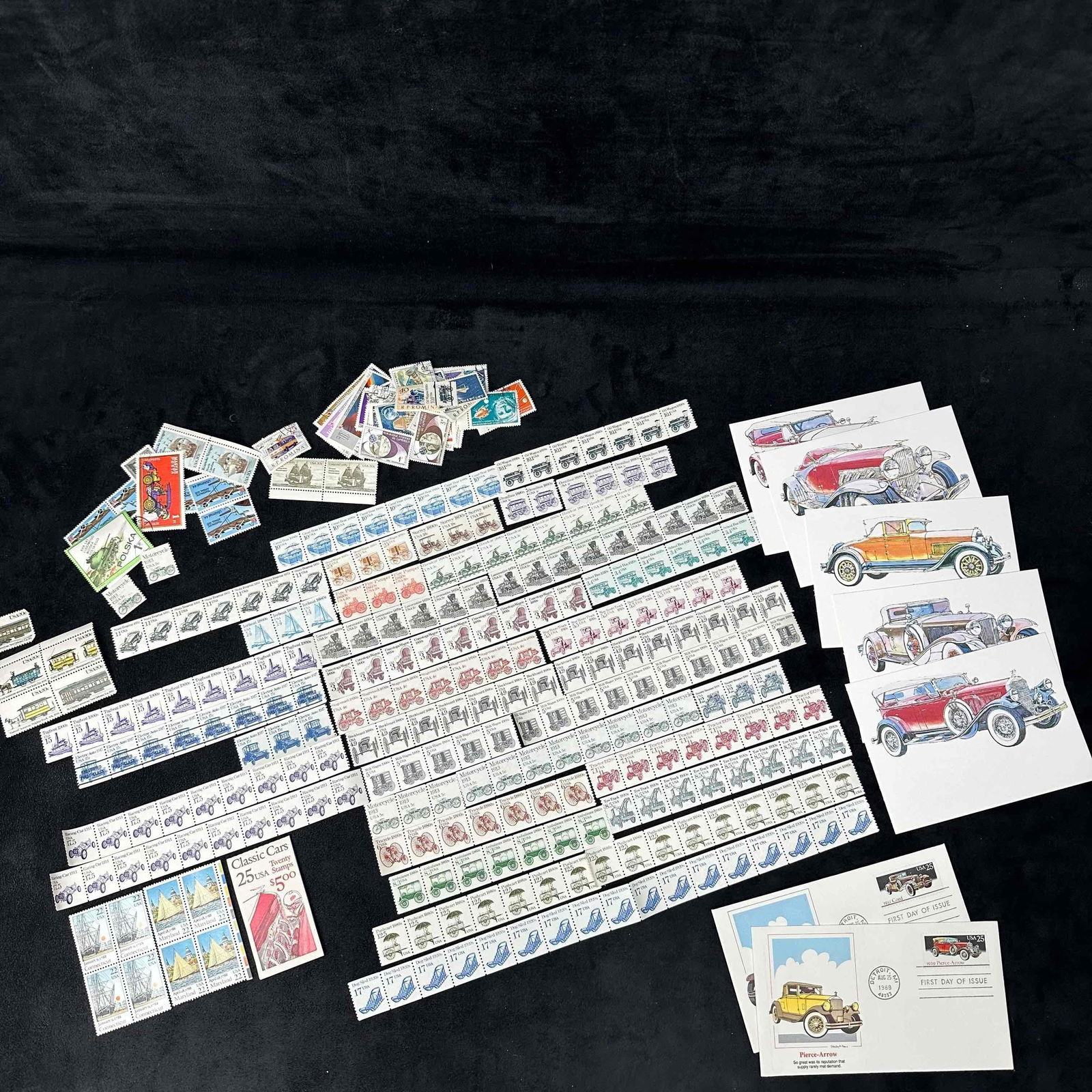 Collectors Stamp US and Foreign Stamps Collection Transportation Car Themed Set (1 of 9)