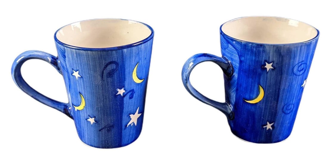 Two Station Casino Hand Painted Stars And Moon Mugs (1 of 7)