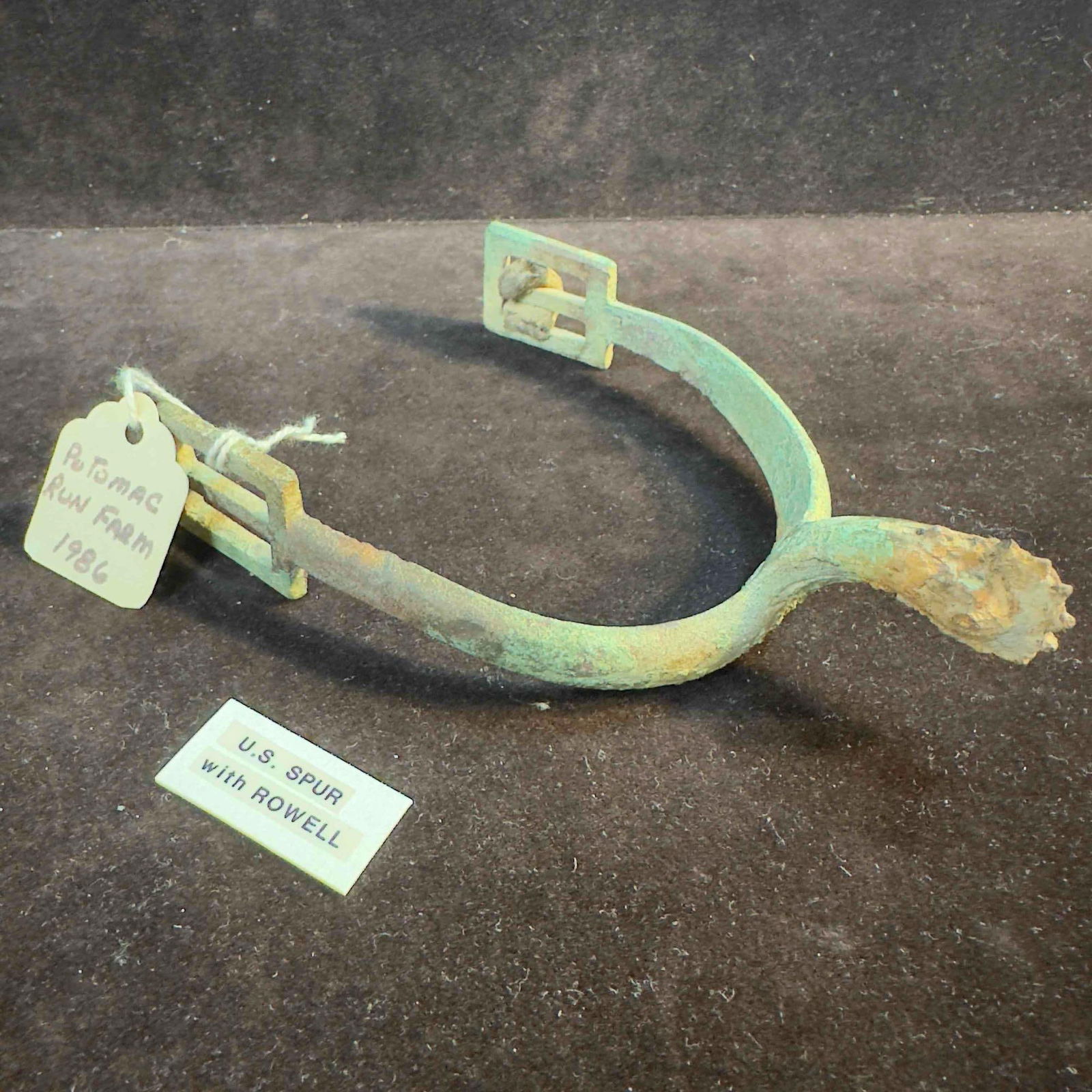 U.S. Spur with Rowell Potomac Run Farm Fredericksburg VA Relic: This piece of Militaria has been researched to the best of our ability prior to listing. Please reference all our photos as they are part of our description. U.S. Spur with Rowell Potomac Run Farm Fr